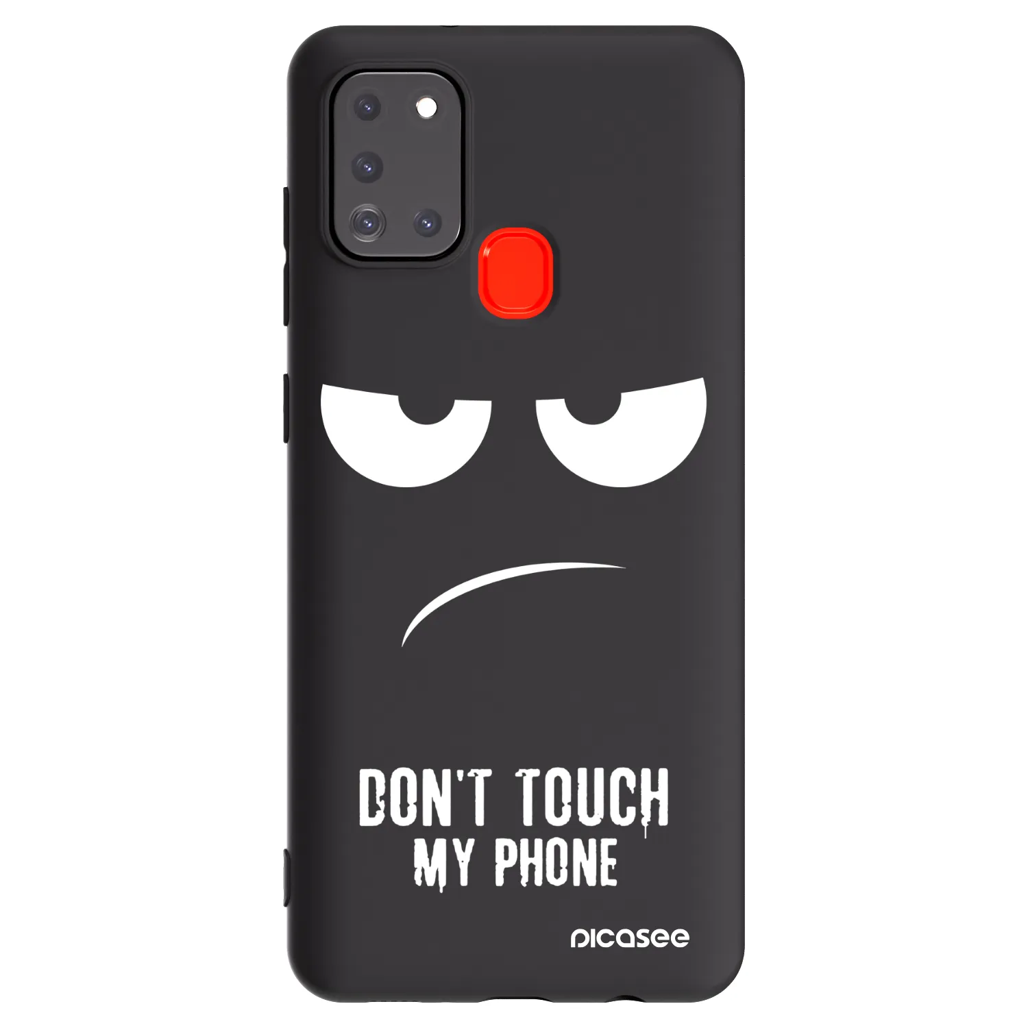 Picasee crna silikonska maskica za Samsung Galaxy A21s - Don't Touch My Phone