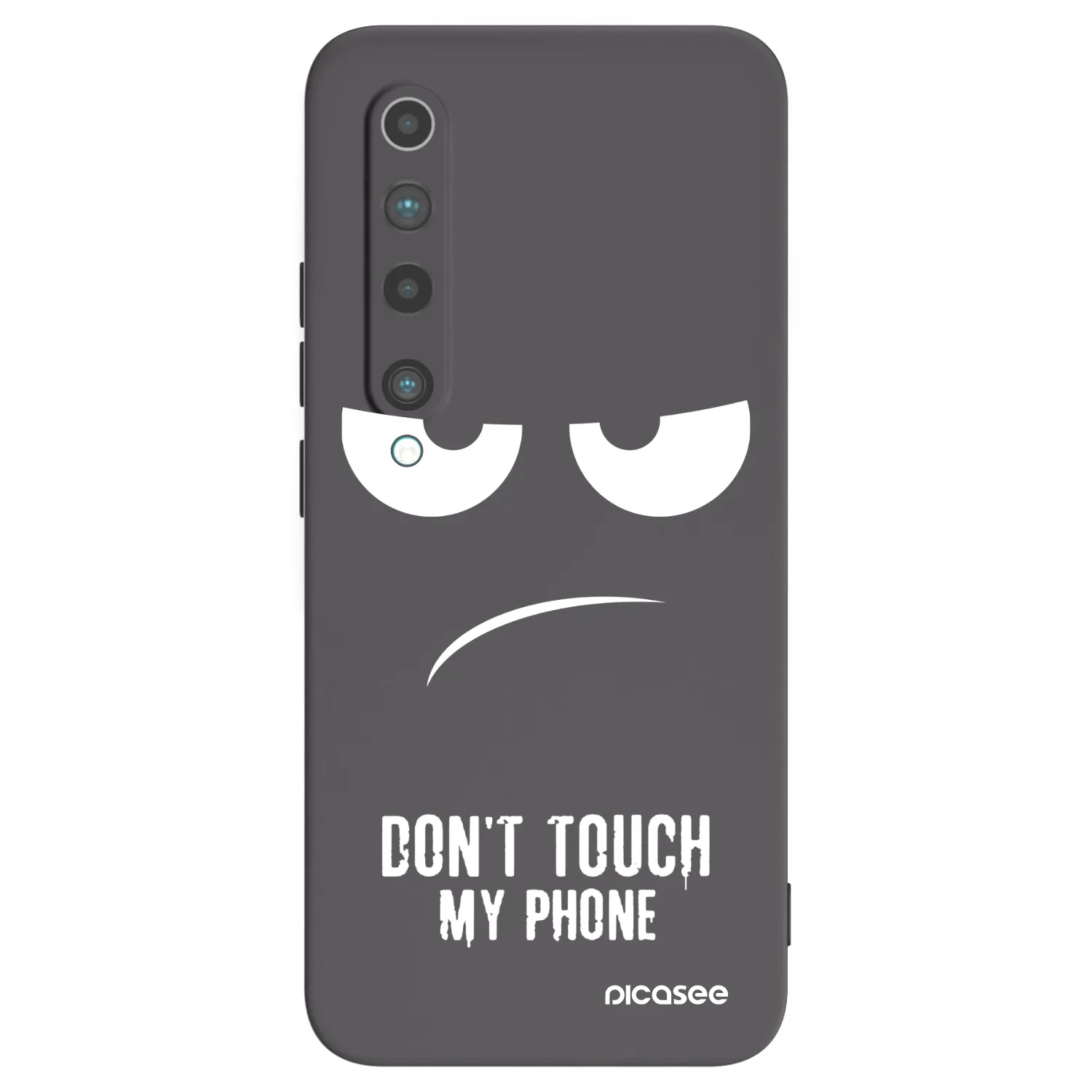 Picasee crna silikonska maskica za Xiaomi Mi 10 - Don't Touch My Phone