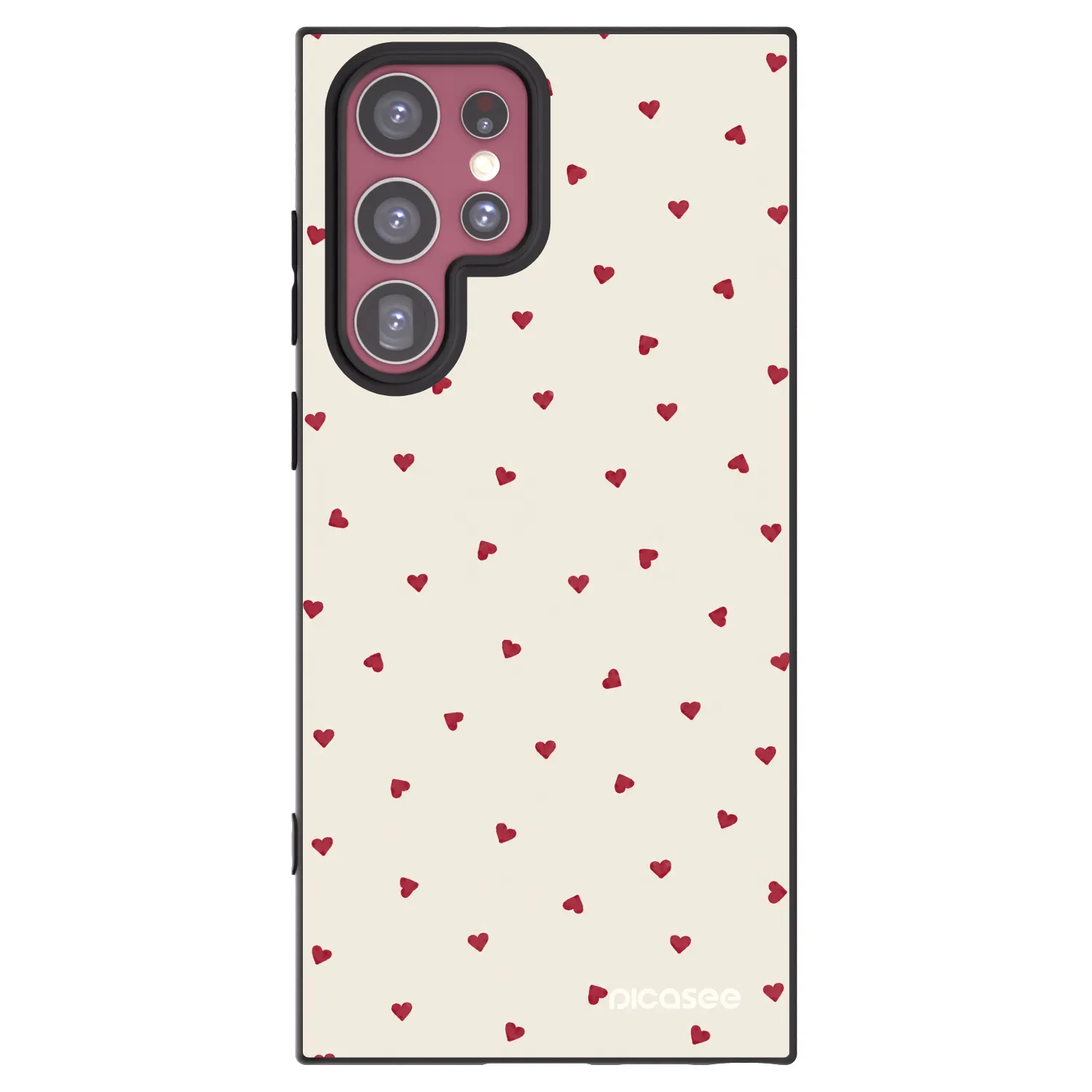 Picasee crna silikonska maskica za Samsung Galaxy S22 Ultra 5G - Little Love