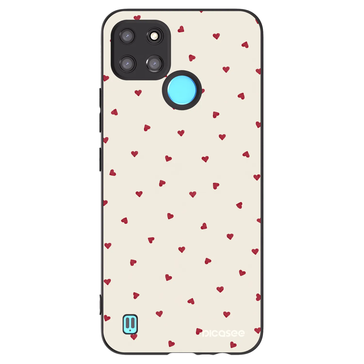 Picasee crna silikonska maskica za Realme C21Y - Little Love