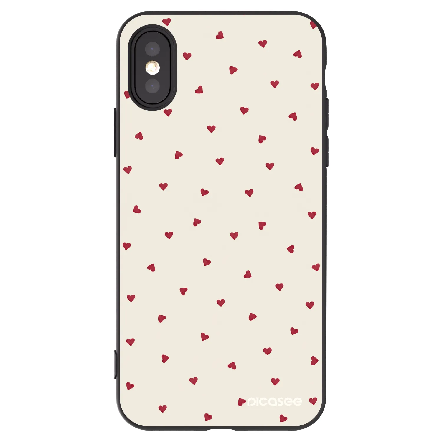 Picasee crna silikonska maskica za Apple iPhone X/XS - Little Love