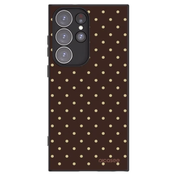 Picasee crna silikonska maskica za Samsung Galaxy S23 Ultra 5G - Vanilla Dots & Chocolate