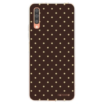 Picasee silikonska prozirna maskica za Samsung Galaxy A70 A705F - Vanilla Dots & Chocolate