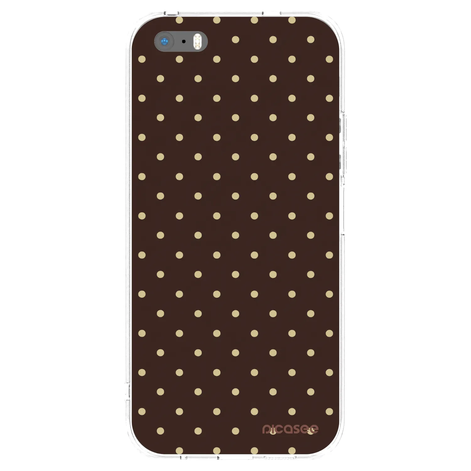 Picasee silikonska prozirna maskica za Apple iPhone 5/5S/SE - Vanilla Dots & Chocolate