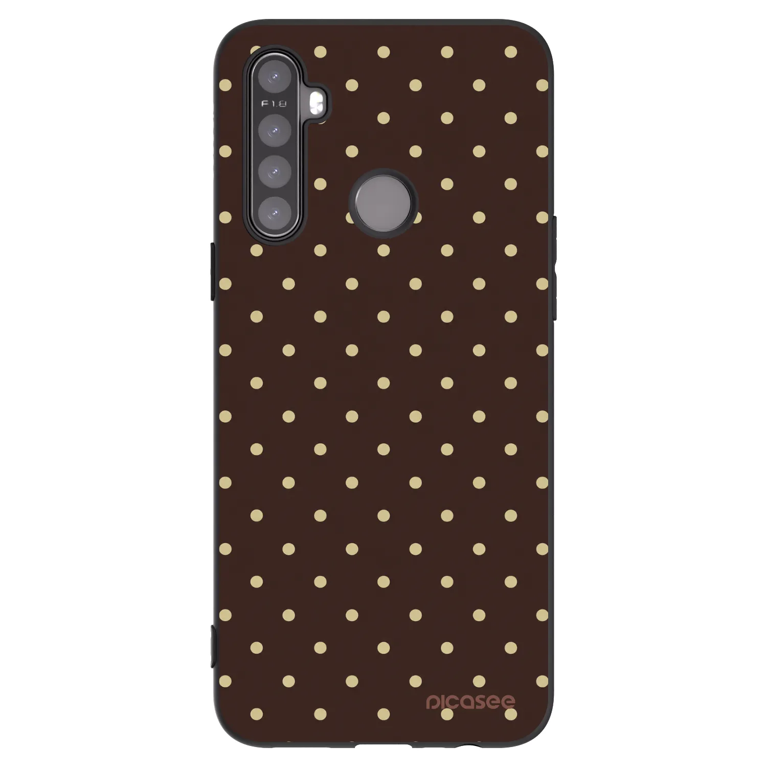 Picasee crna silikonska maskica za Realme 5 - Vanilla Dots & Chocolate