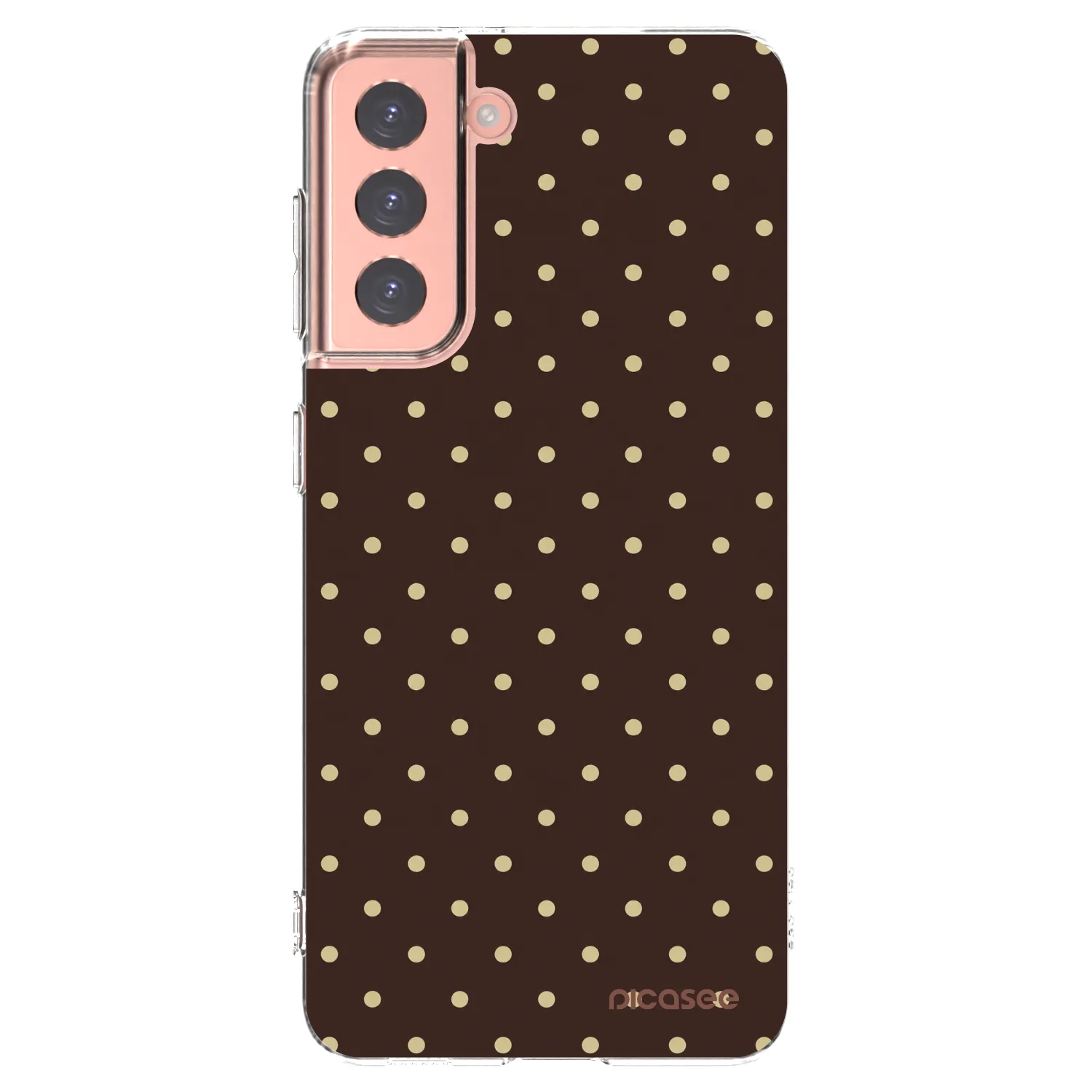 Picasee silikonska prozirna maskica za Samsung Galaxy S21 5G G991B - Vanilla Dots & Chocolate