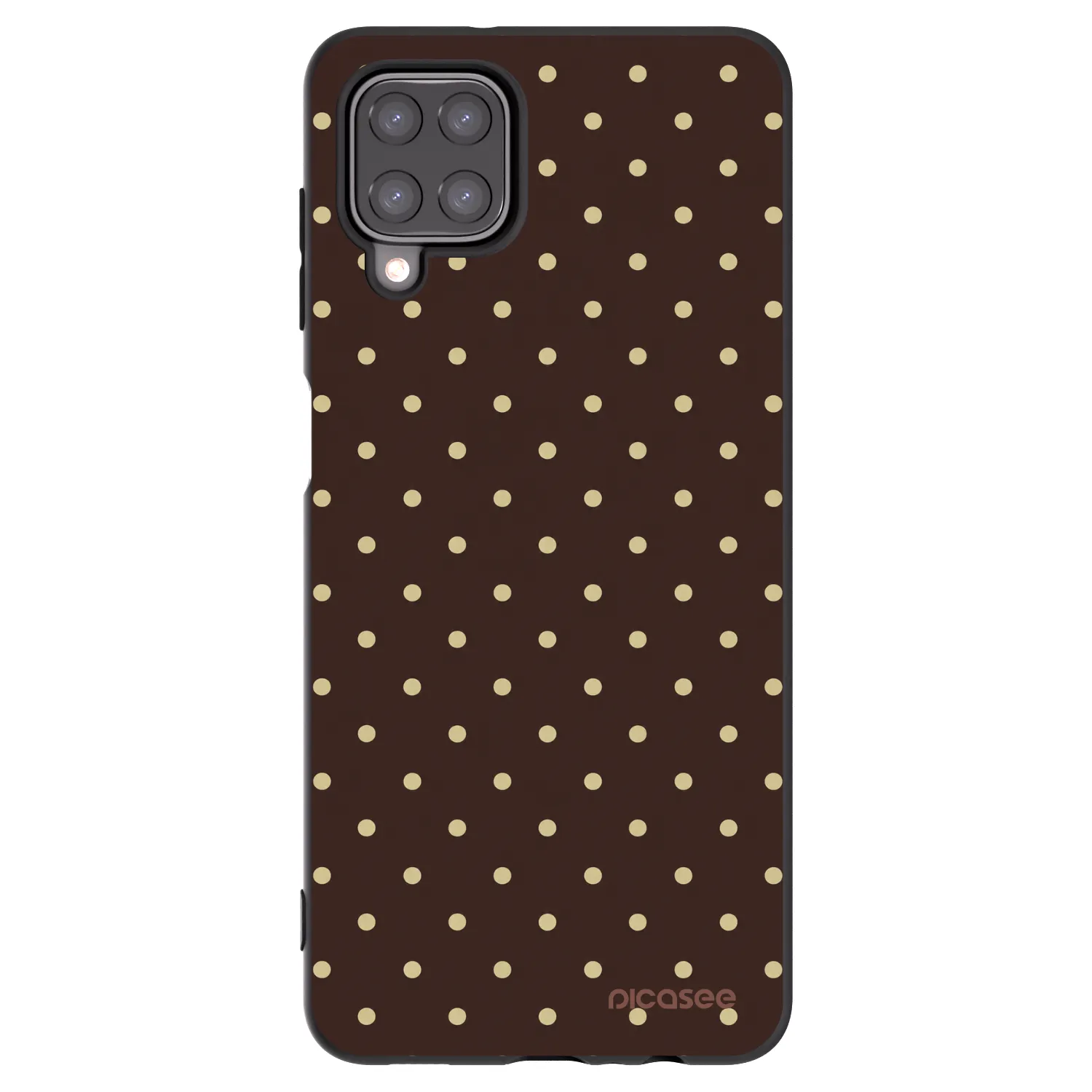 Picasee crna silikonska maskica za Samsung Galaxy A12 A125F - Vanilla Dots & Chocolate
