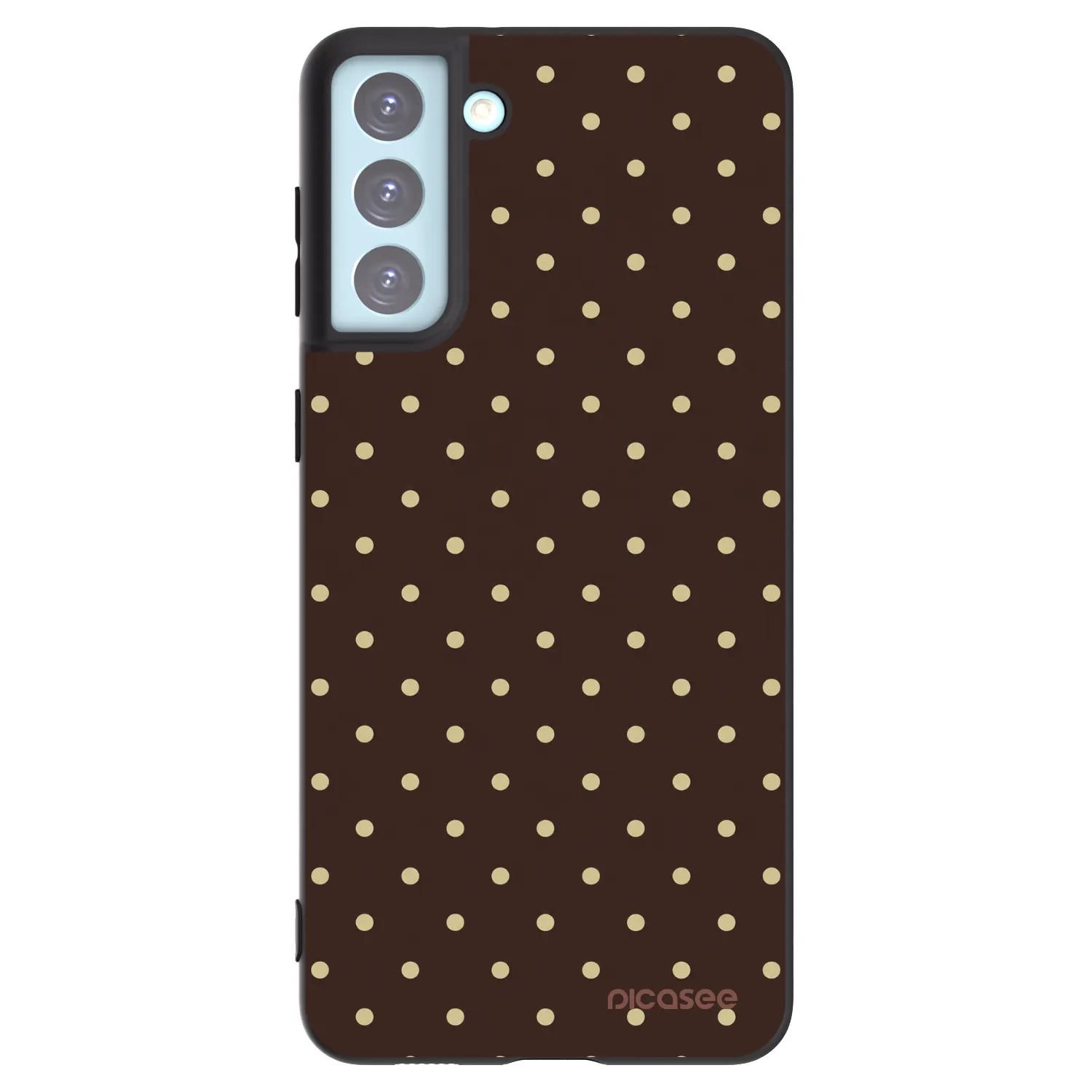 Picasee crna silikonska maskica za Samsung Galaxy S21+ 5G G996F - Vanilla Dots & Chocolate