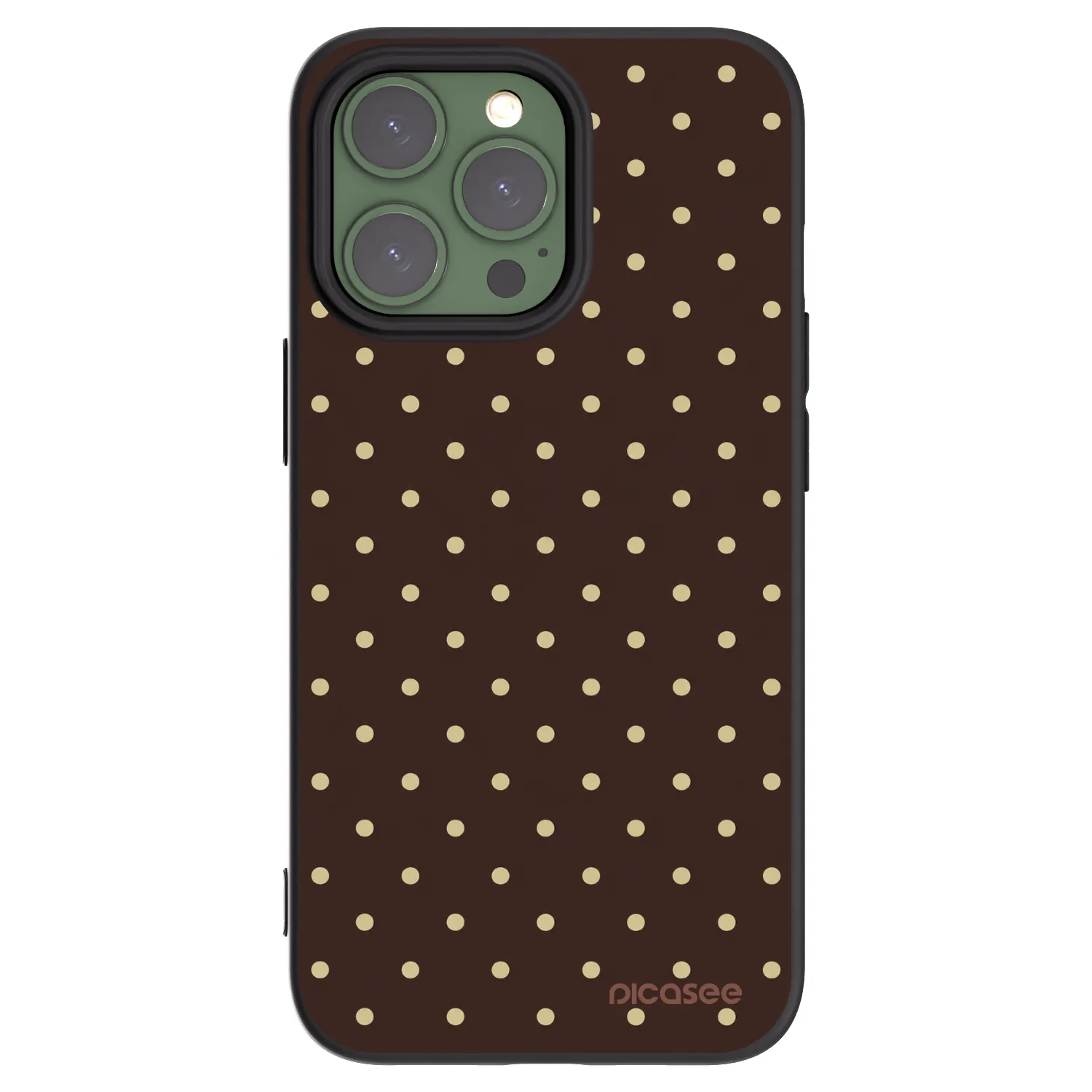 Picasee crna silikonska maskica za Apple iPhone 13 Pro - Vanilla Dots & Chocolate