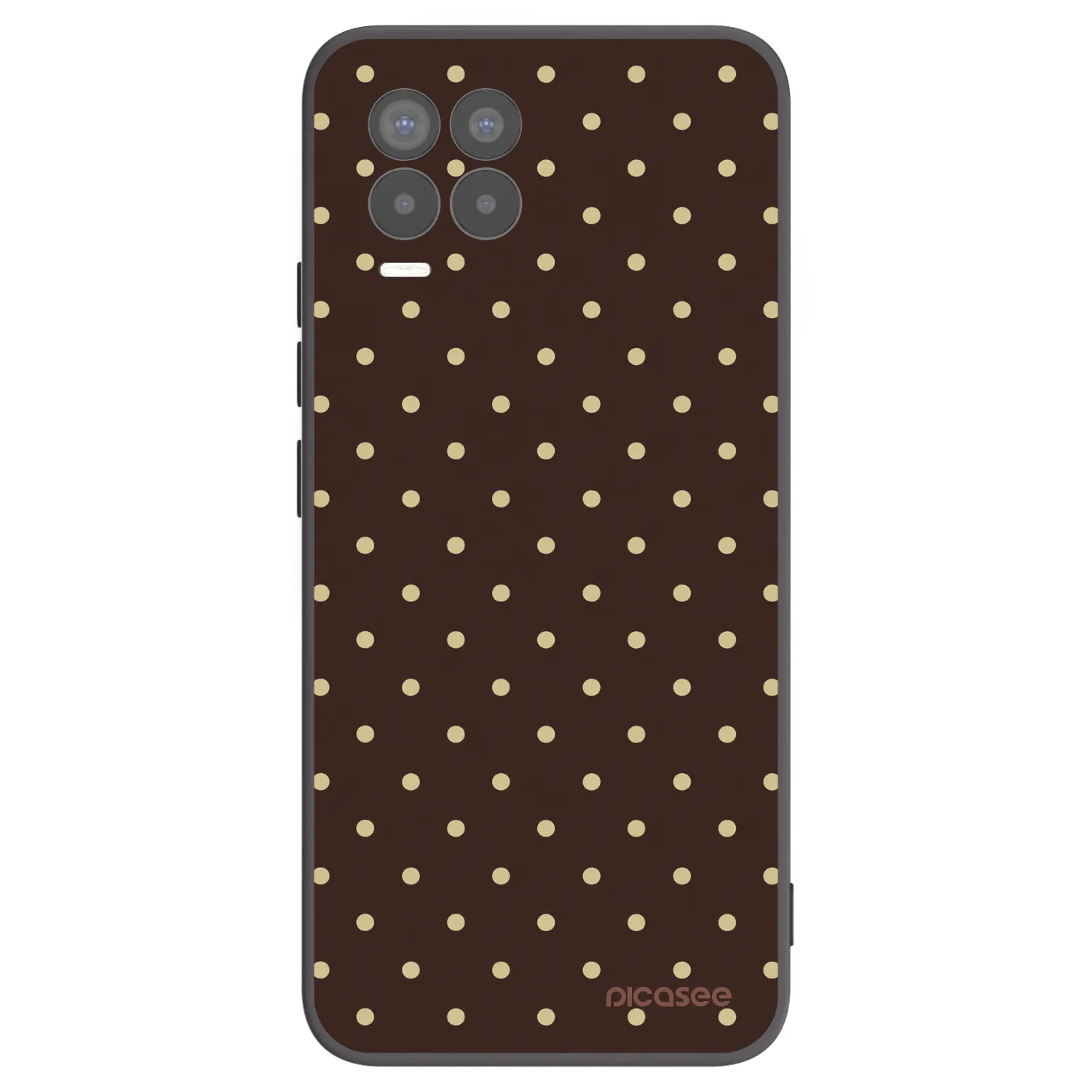 Picasee crna silikonska maskica za Realme 8 4G - Vanilla Dots & Chocolate