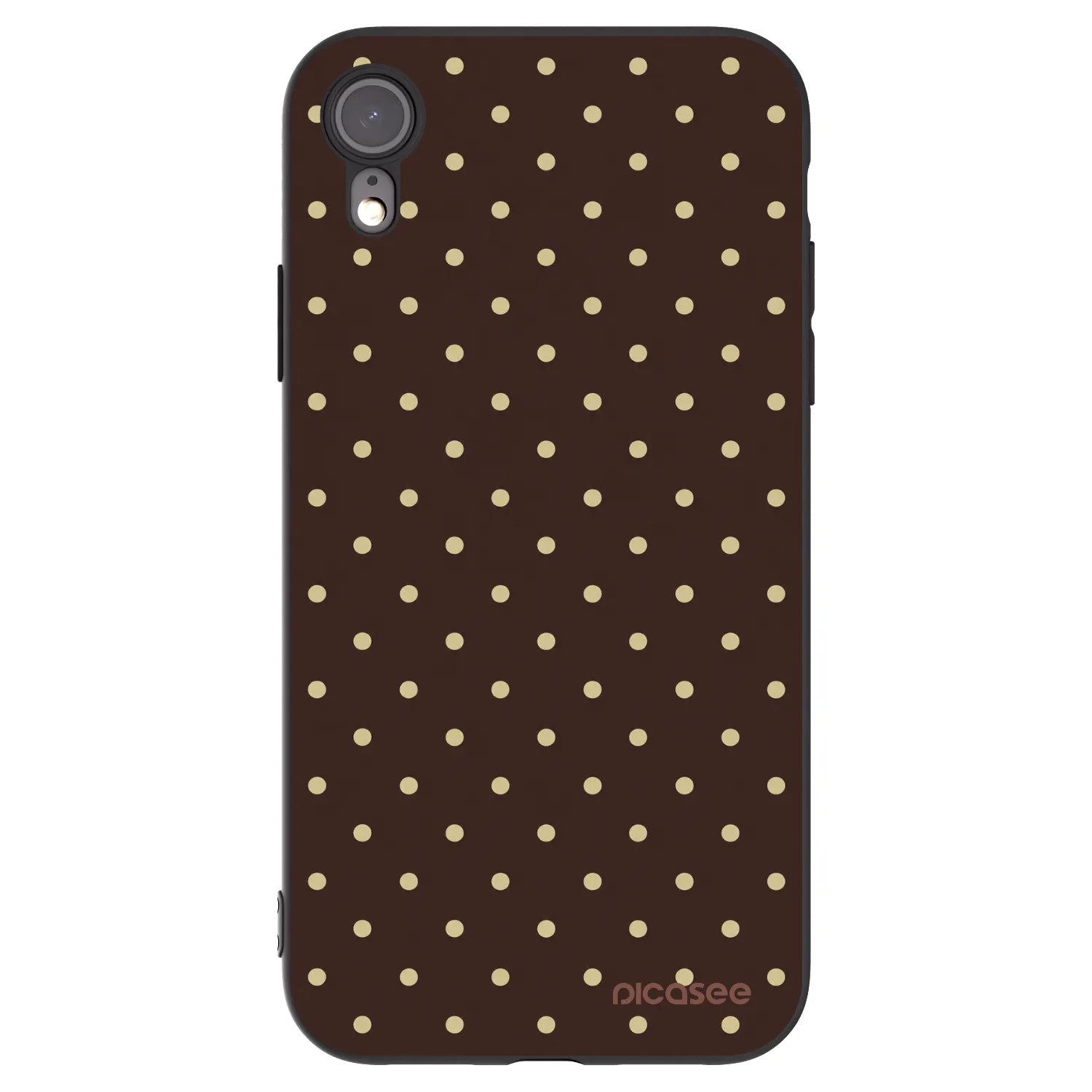 Picasee crna silikonska maskica za Apple iPhone XR - Vanilla Dots & Chocolate