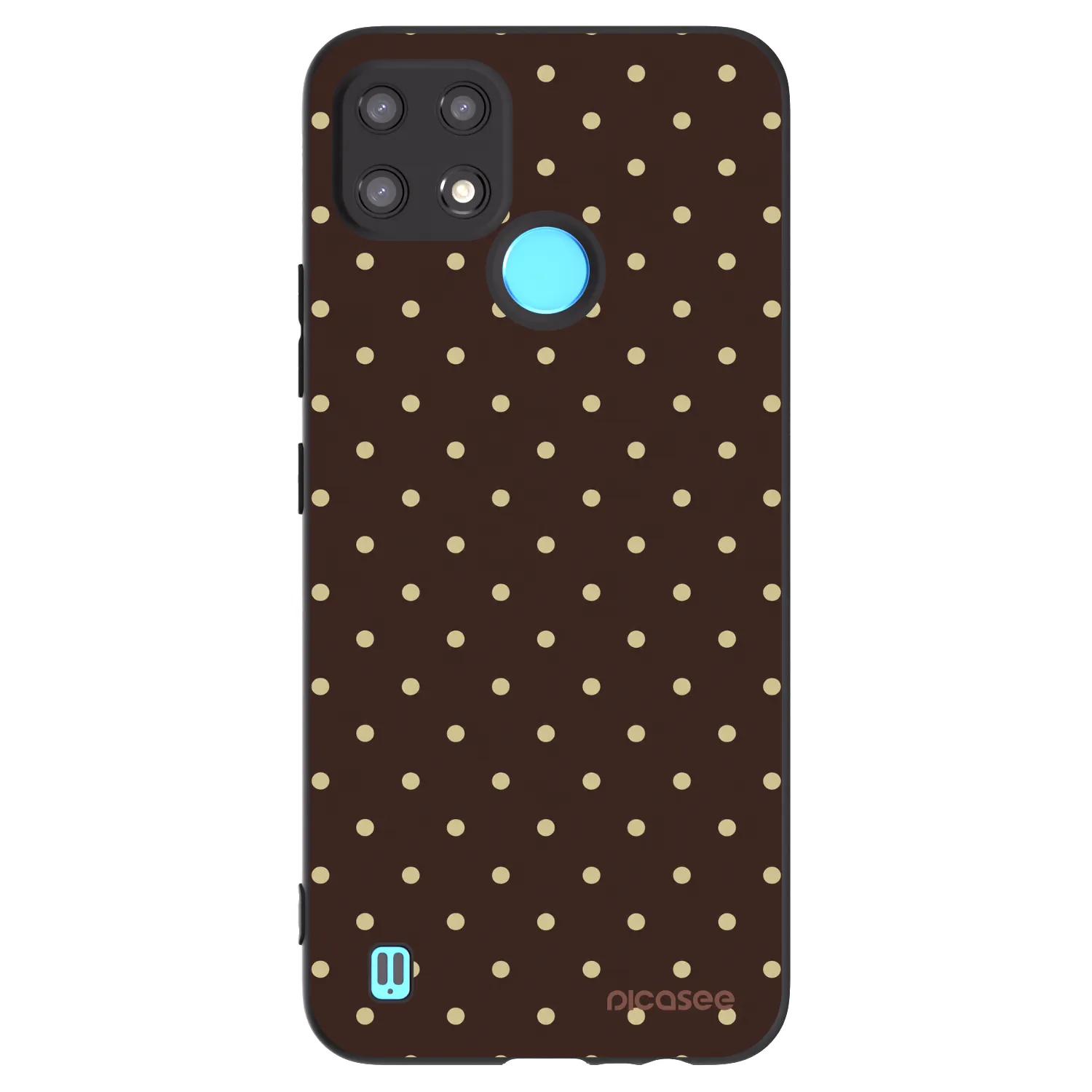 Picasee crna silikonska maskica za Realme C21 - Vanilla Dots & Chocolate