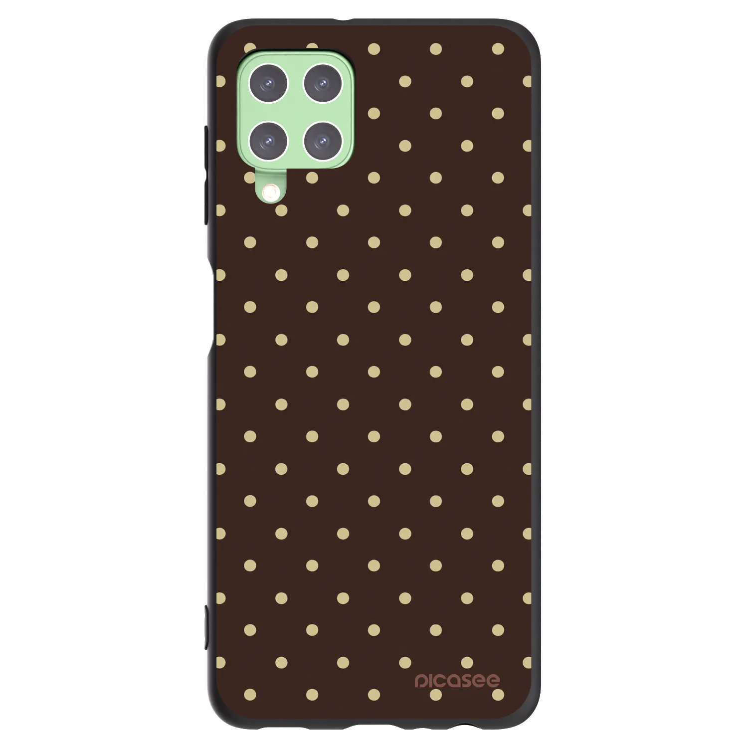 Picasee crna silikonska maskica za Samsung Galaxy A22 A225F 4G - Vanilla Dots & Chocolate