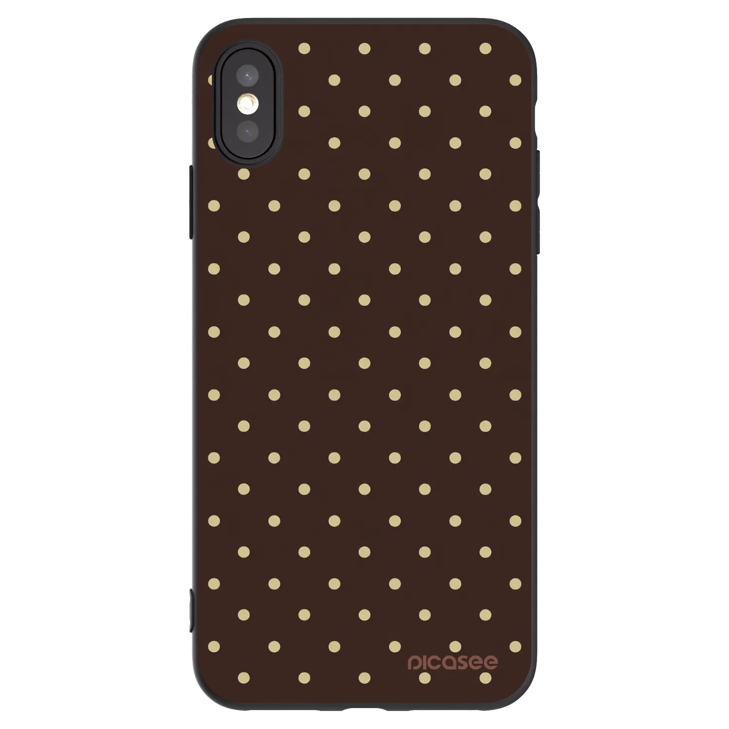 Picasee crna silikonska maskica za Apple iPhone XS Max - Vanilla Dots & Chocolate