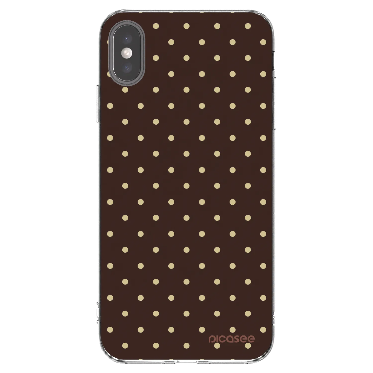 Picasee silikonska prozirna maskica za Apple iPhone XS Max - Vanilla Dots & Chocolate