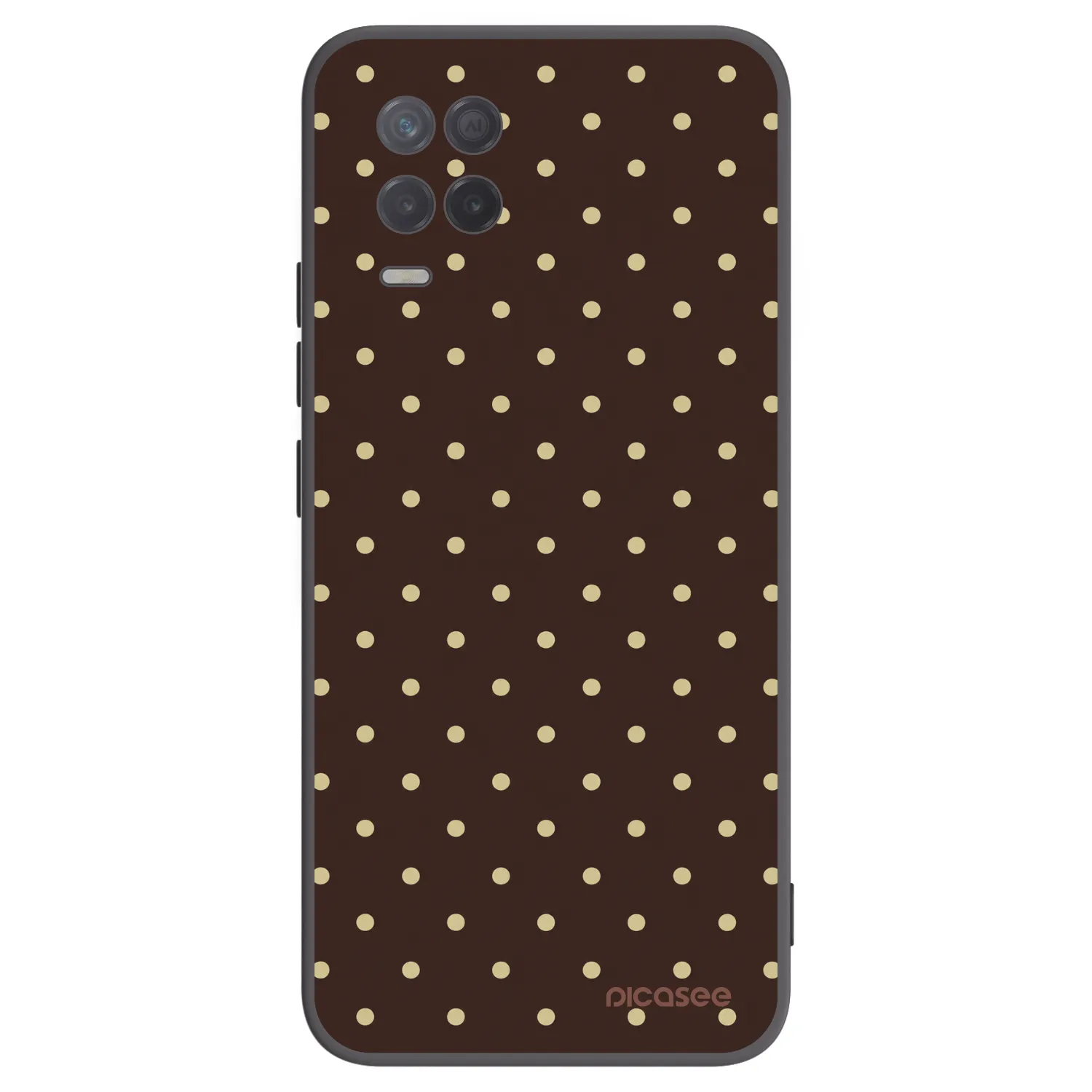 Picasee crna silikonska maskica za Realme 8 5G - Vanilla Dots & Chocolate