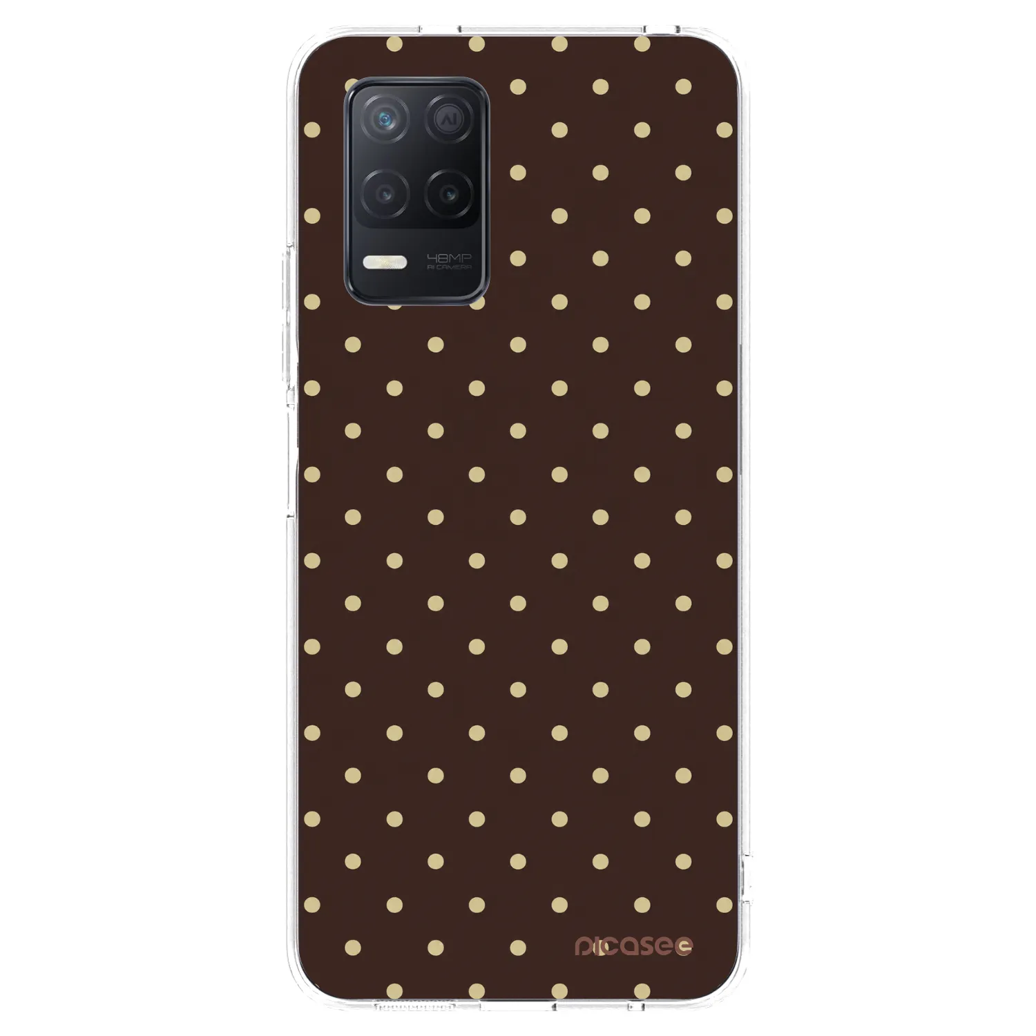 Picasee silikonska prozirna maskica za Realme 8 5G - Vanilla Dots & Chocolate