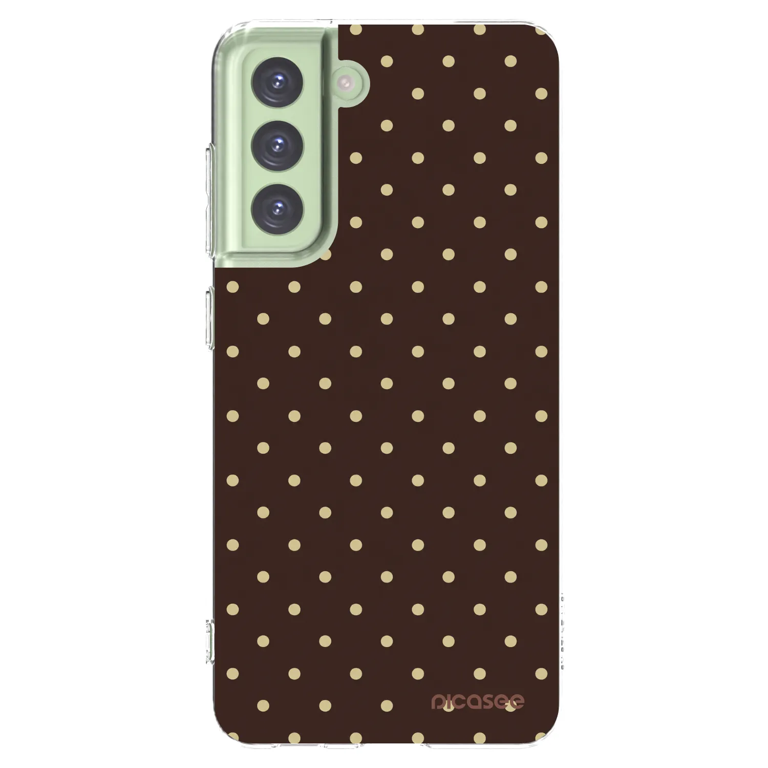 Picasee silikonska prozirna maskica za Samsung Galaxy S21 FE 5G - Vanilla Dots & Chocolate