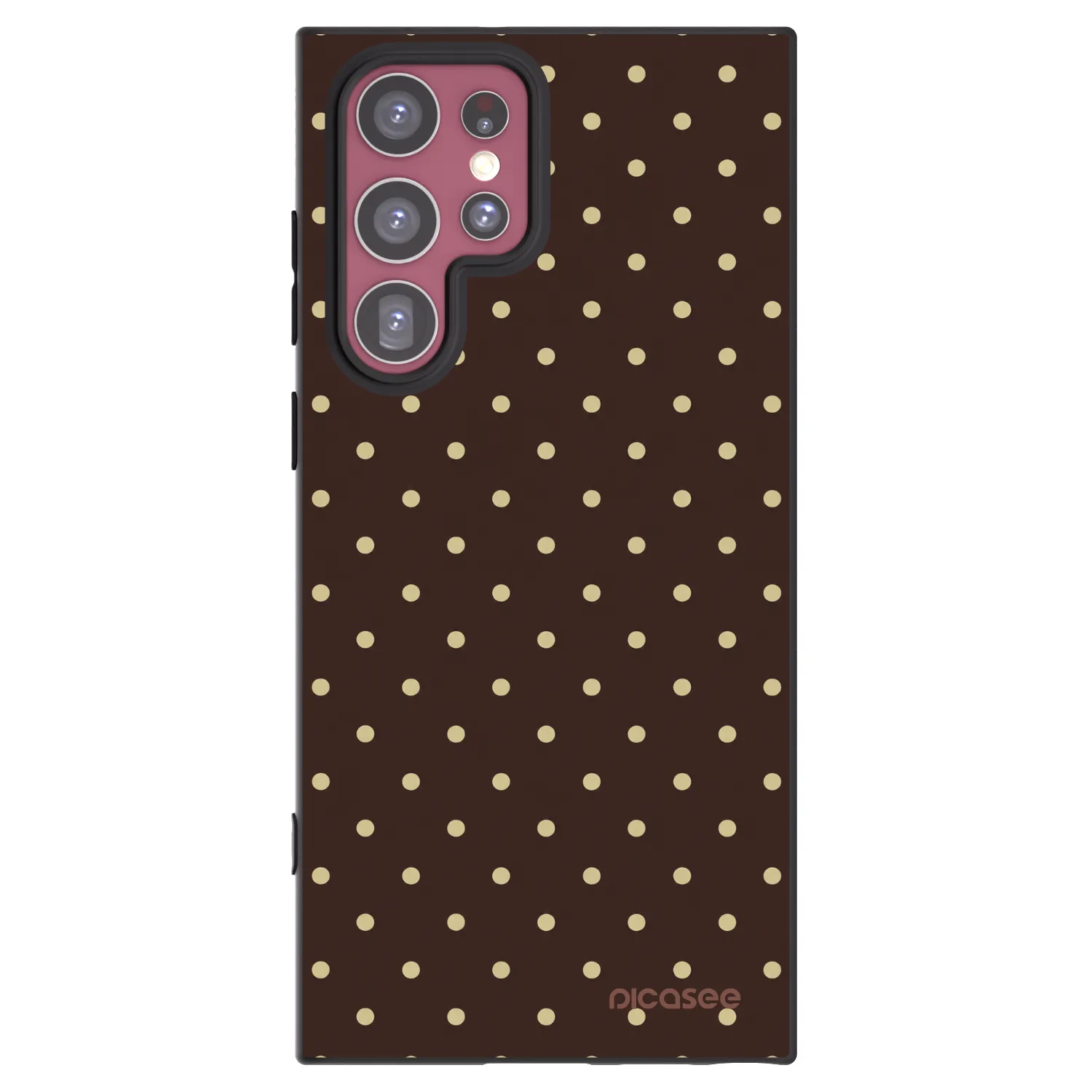 Picasee crna silikonska maskica za Samsung Galaxy S22 Ultra 5G - Vanilla Dots & Chocolate