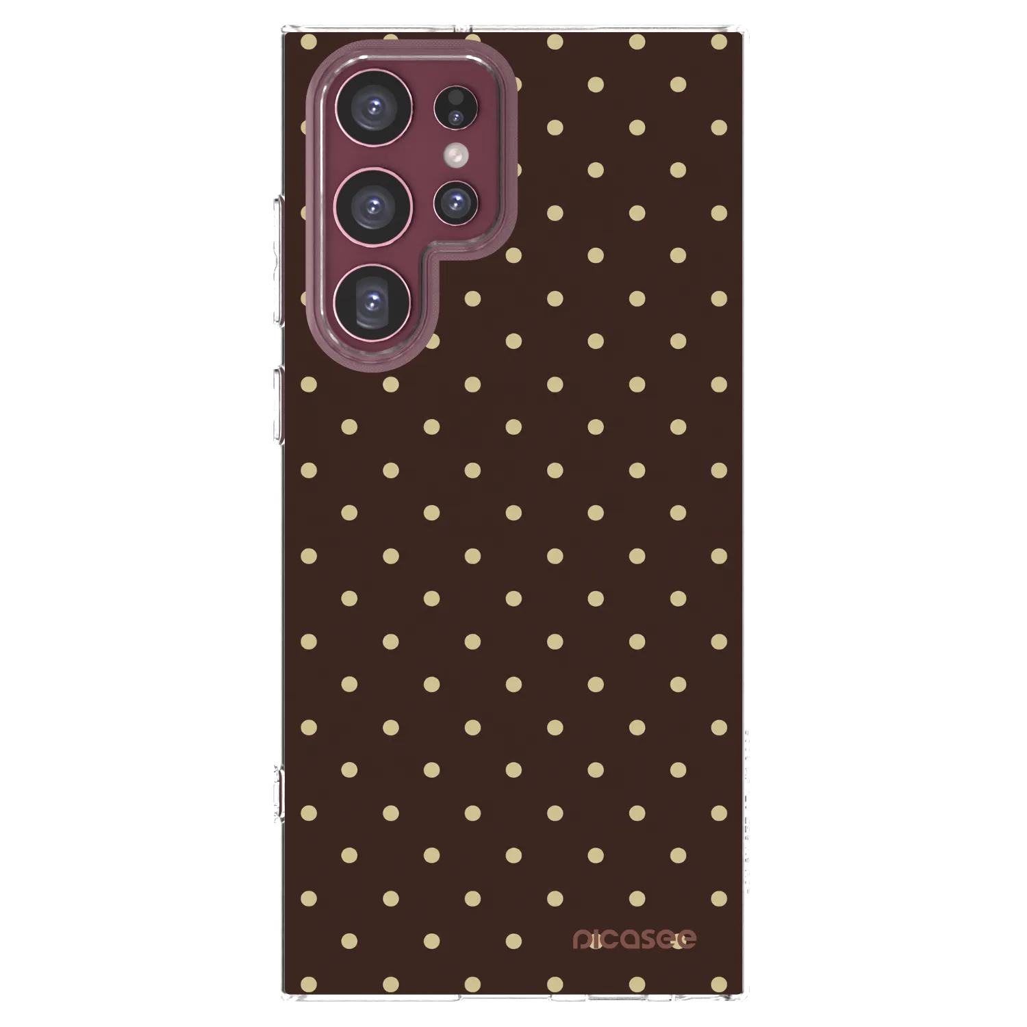 Picasee silikonska prozirna maskica za Samsung Galaxy S22 Ultra 5G - Vanilla Dots & Chocolate