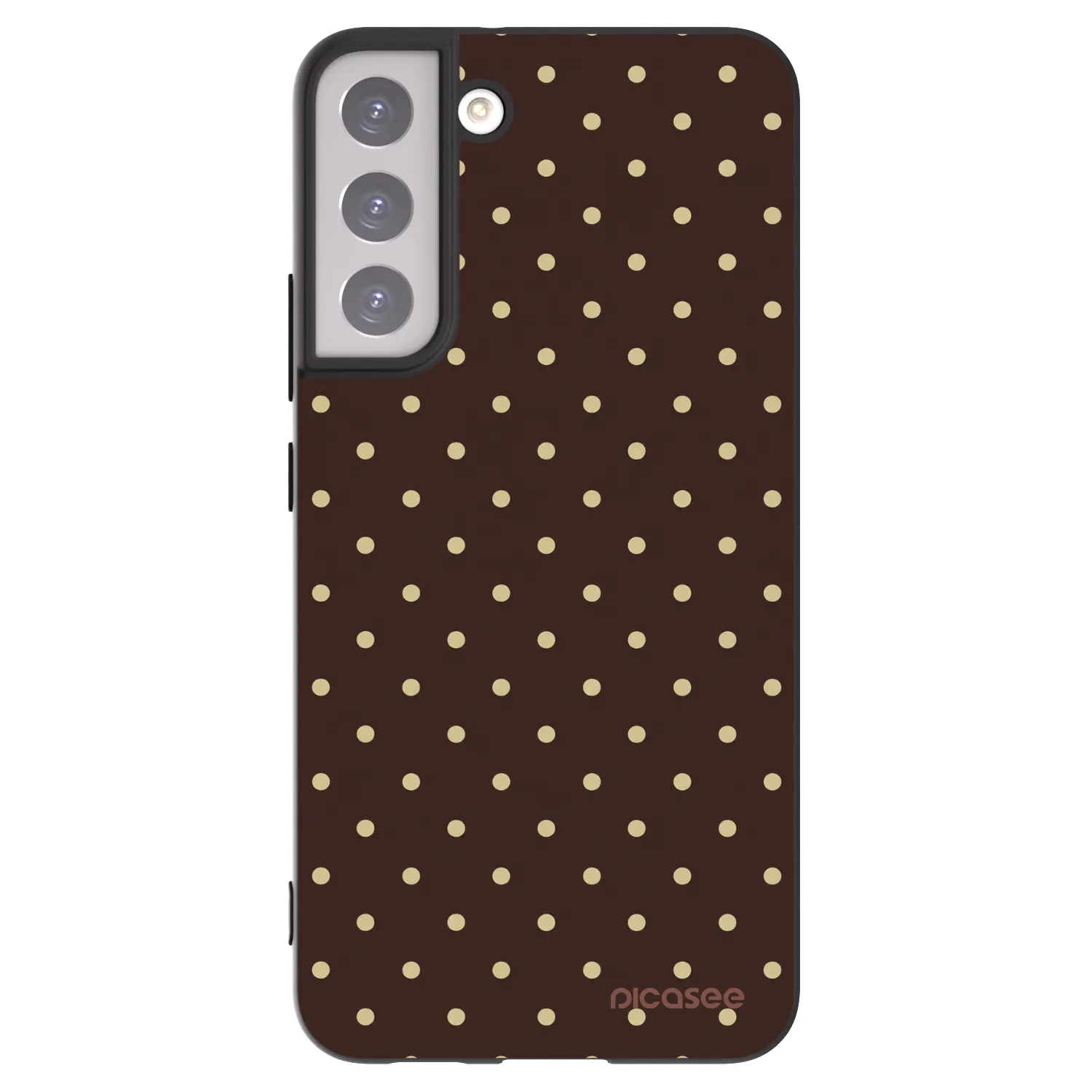Picasee crna silikonska maskica za Samsung Galaxy S22+ 5G - Vanilla Dots & Chocolate