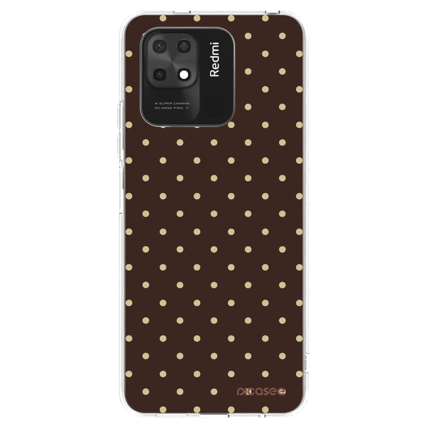 Picasee silikonska prozirna maskica za Xiaomi Redmi 10C - Vanilla Dots & Chocolate