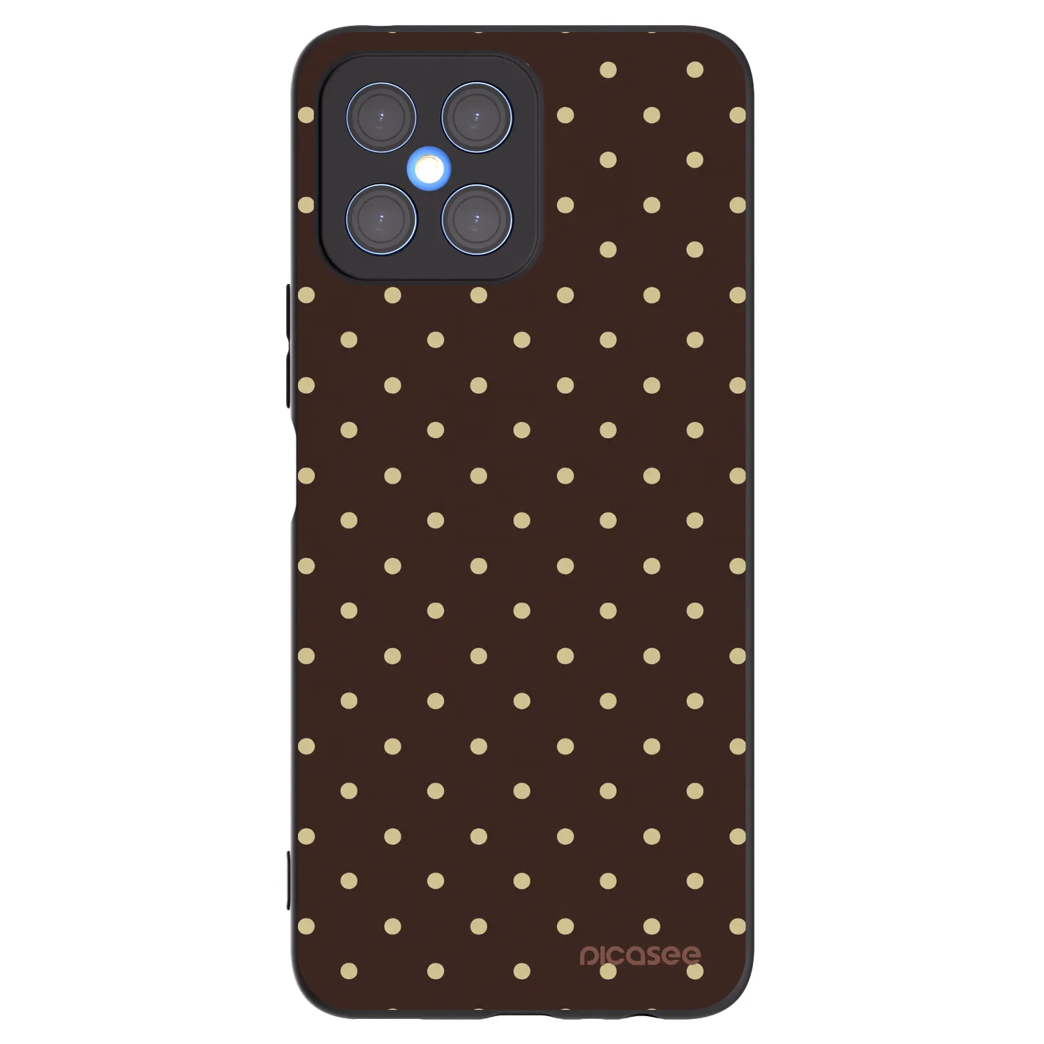 Picasee crna silikonska maskica za Honor X8 4G - Vanilla Dots & Chocolate