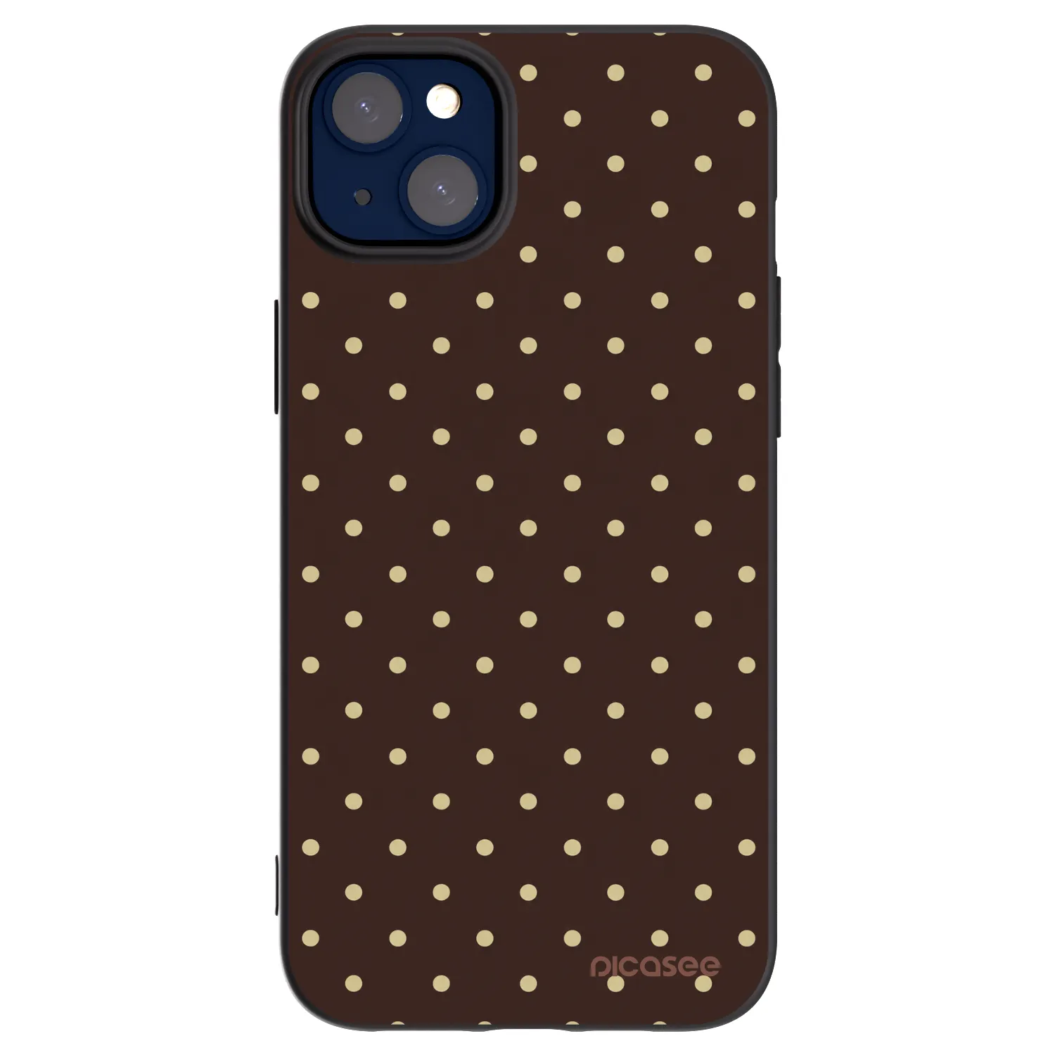 Picasee crna silikonska maskica za Apple iPhone 14 Plus - Vanilla Dots & Chocolate