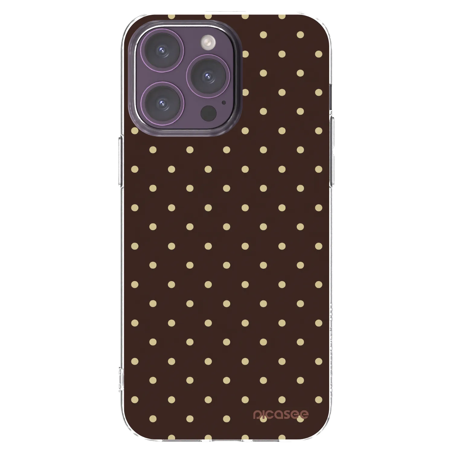 Picasee silikonska prozirna maskica za Apple iPhone 14 Pro Max - Vanilla Dots & Chocolate