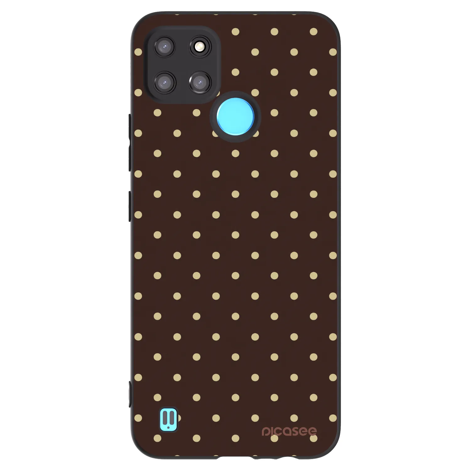 Picasee crna silikonska maskica za Realme C21Y - Vanilla Dots & Chocolate