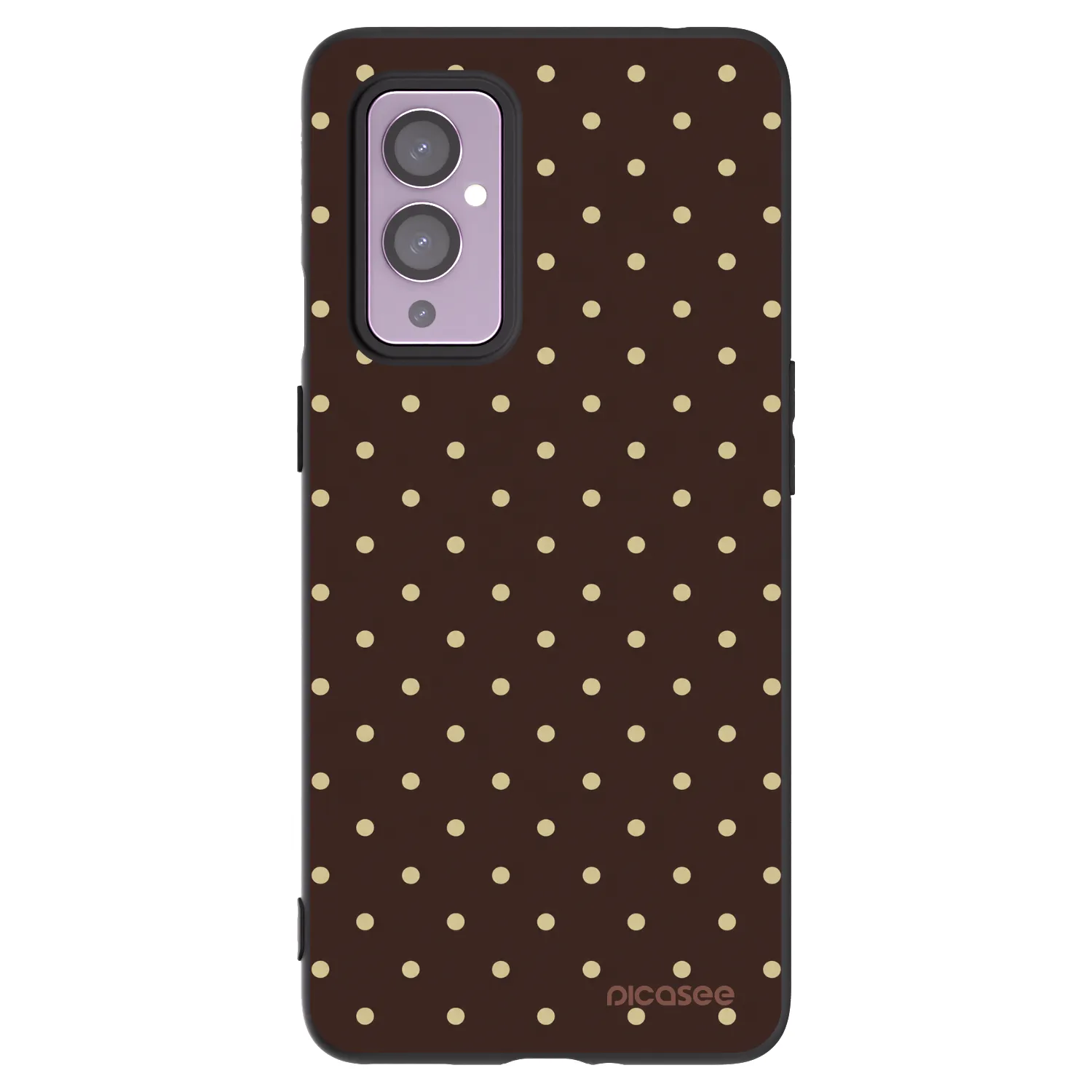Picasee crna silikonska maskica za OnePlus 9 - Vanilla Dots & Chocolate