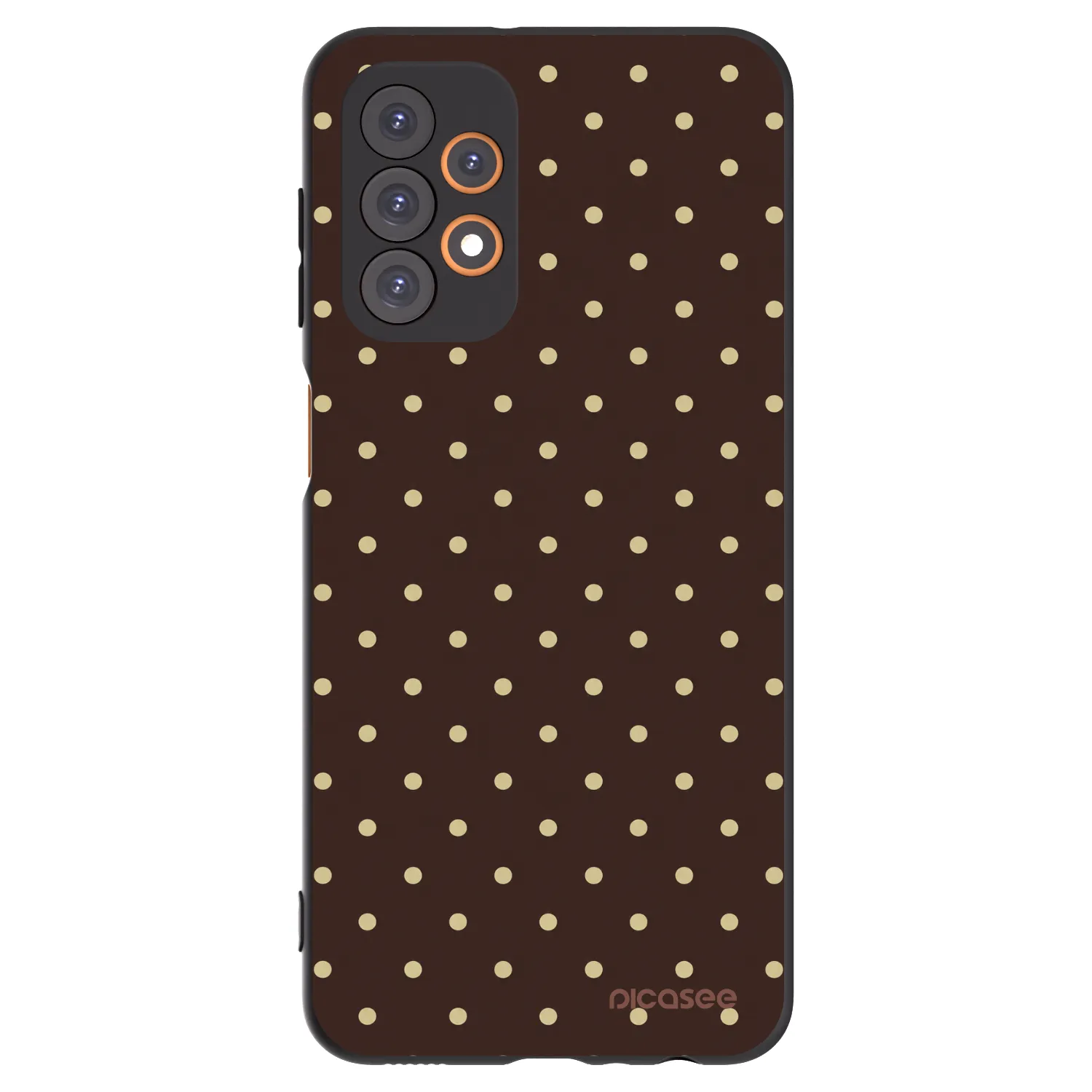 Picasee crna silikonska maskica za Samsung Galaxy A23 A235F 4G - Vanilla Dots & Chocolate