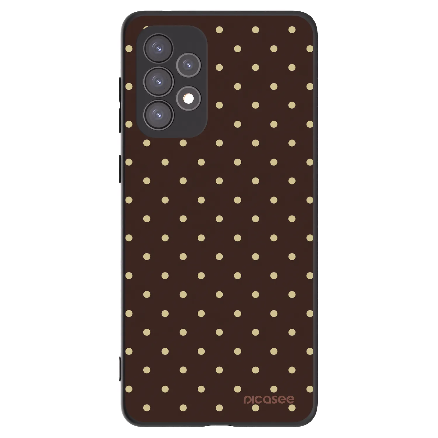 Picasee crna silikonska maskica za Samsung Galaxy A73 5G - Vanilla Dots & Chocolate