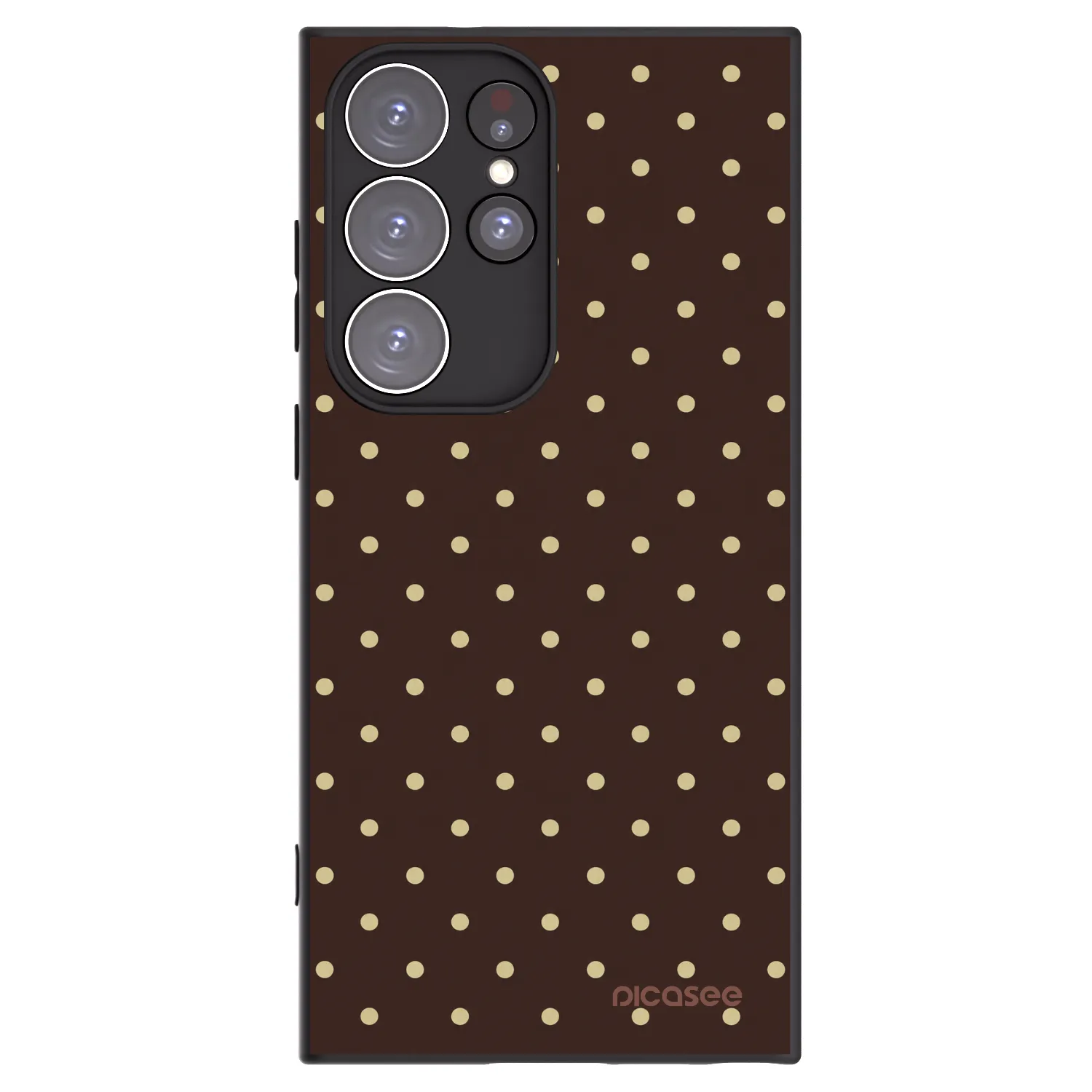 Picasee crna silikonska maskica za Samsung Galaxy S23 Ultra 5G - Vanilla Dots & Chocolate