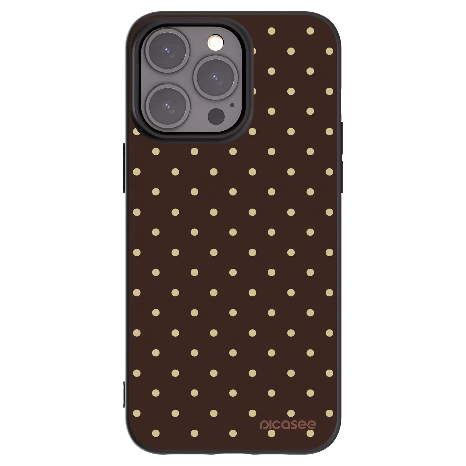 Picasee crna silikonska maskica za Apple iPhone 15 Pro Max - Vanilla Dots & Chocolate
