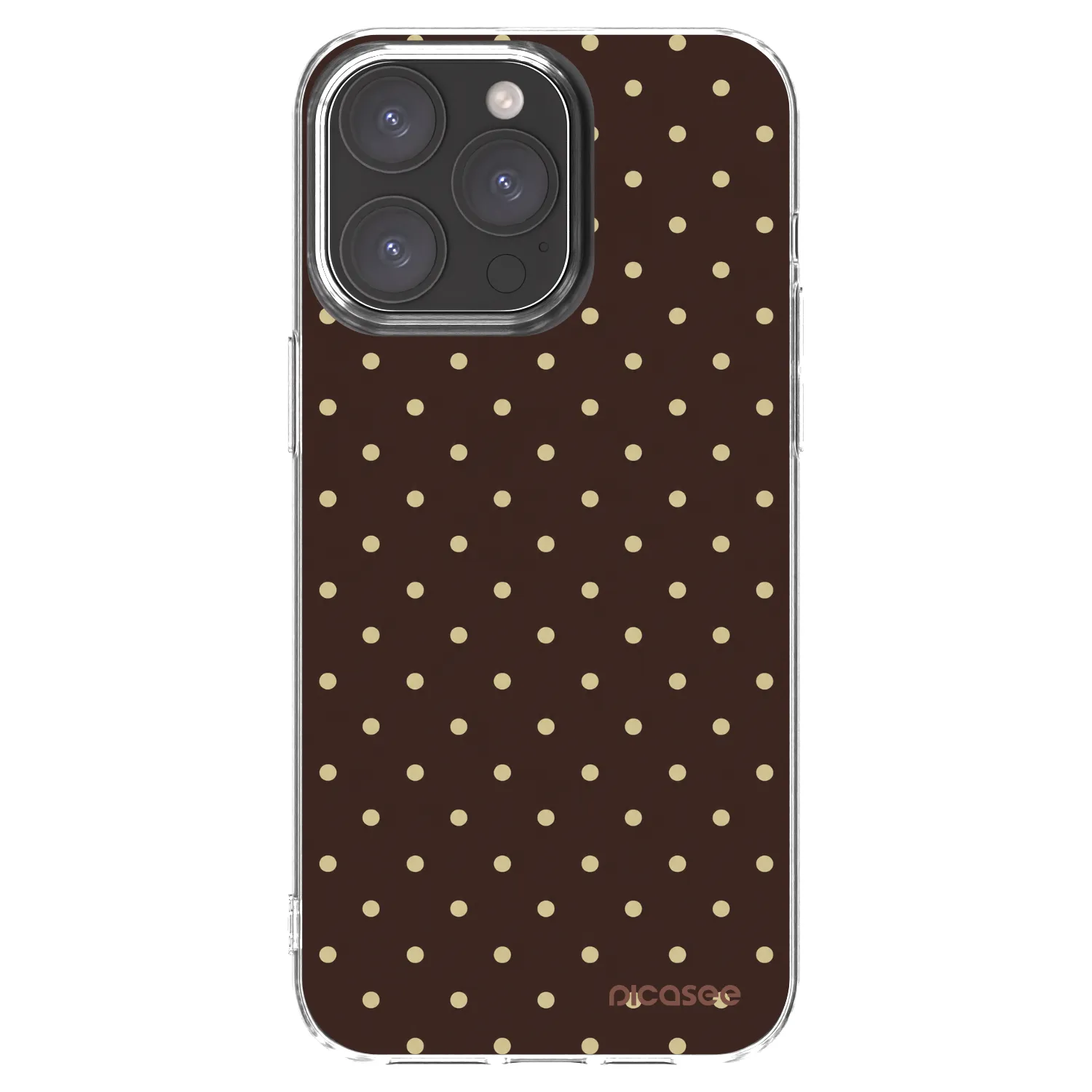 Picasee silikonska prozirna maskica za Apple iPhone 15 Pro Max - Vanilla Dots & Chocolate