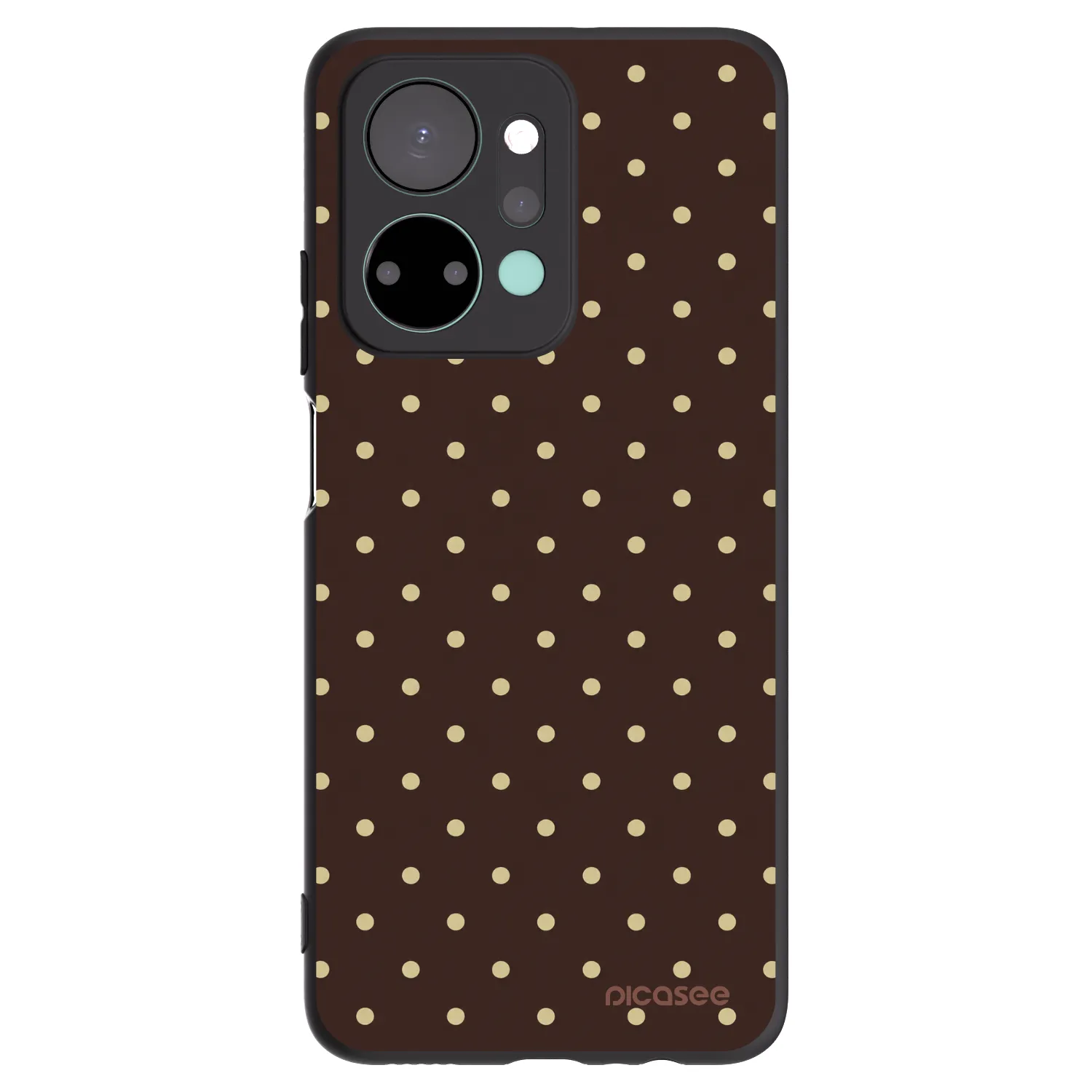 Picasee crna silikonska maskica za Honor X7a - Vanilla Dots & Chocolate