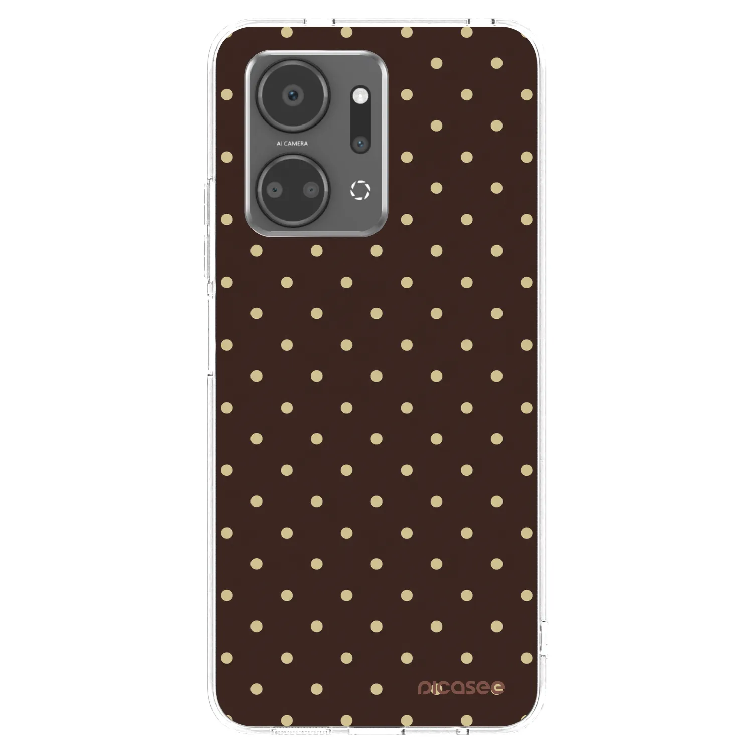 Picasee silikonska prozirna maskica za Honor X7a - Vanilla Dots & Chocolate