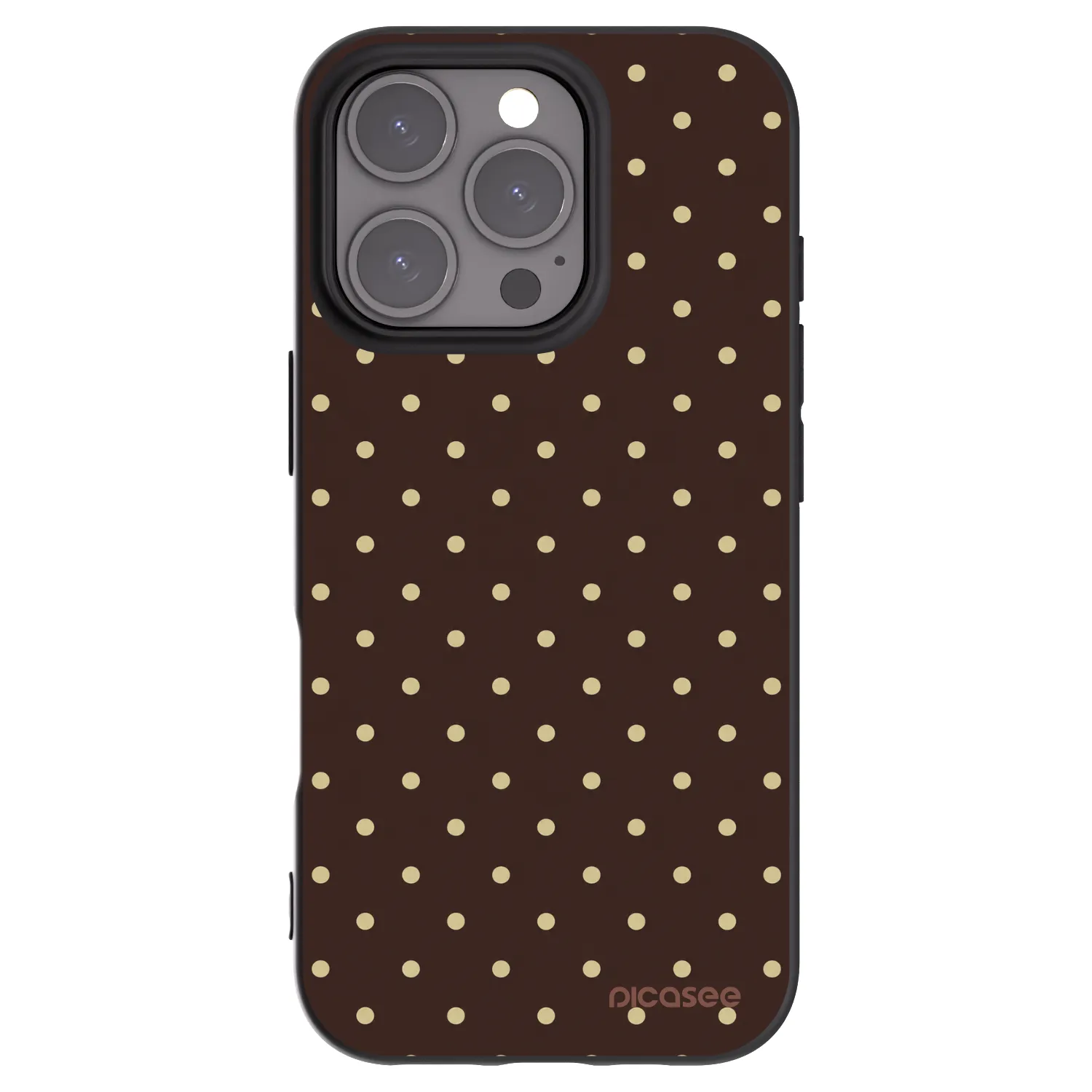 Picasee crna silikonska maskica za Apple iPhone 16 Pro - Vanilla Dots & Chocolate