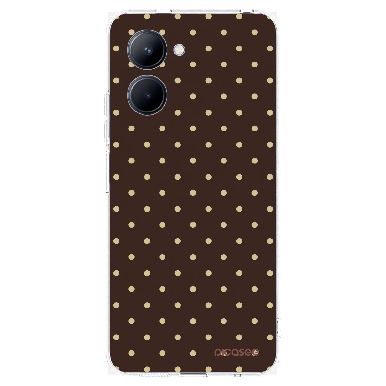 Picasee silikonska prozirna maskica za Realme C33 (2023) - Vanilla Dots & Chocolate