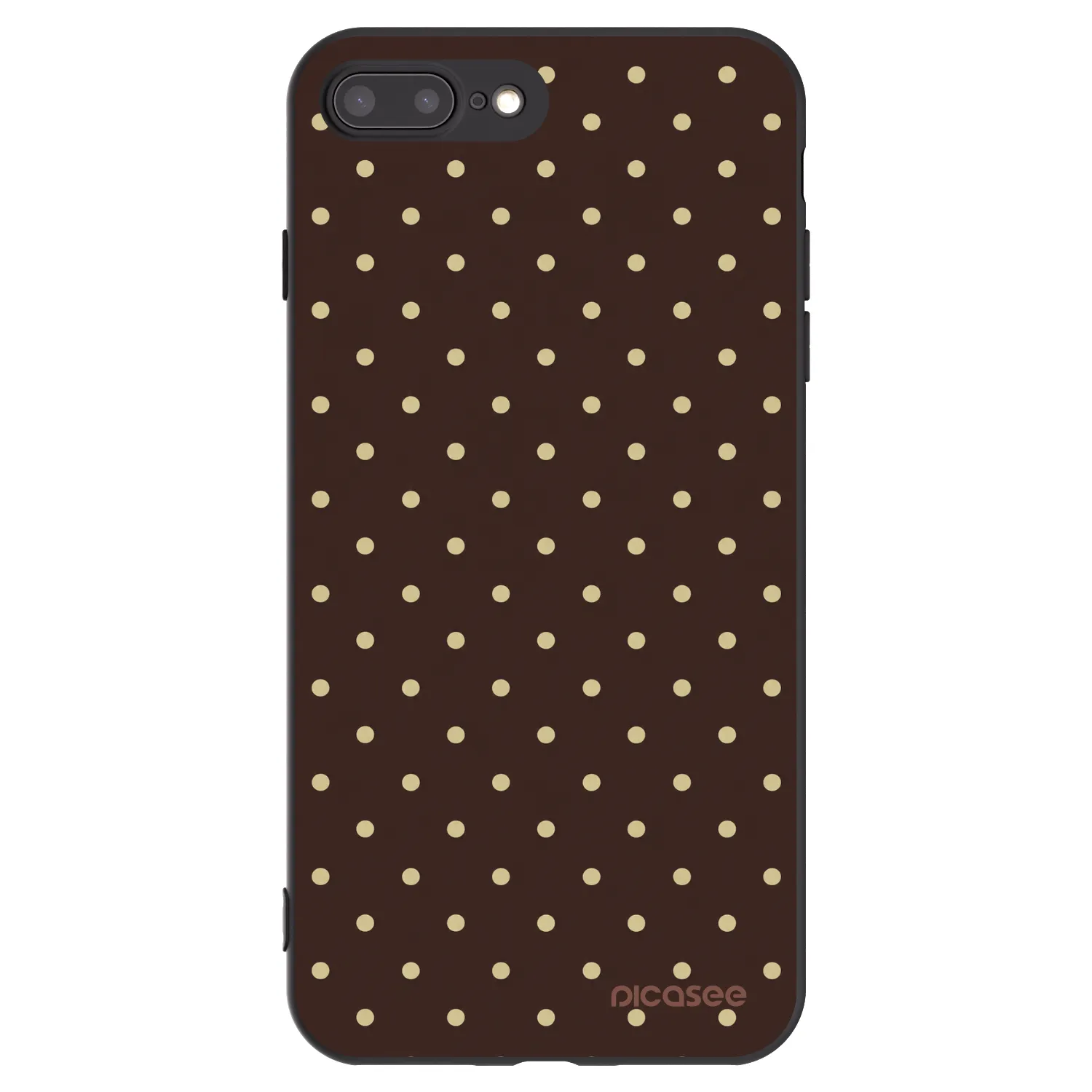 Picasee crna silikonska maskica za Apple iPhone 7 Plus - Vanilla Dots & Chocolate