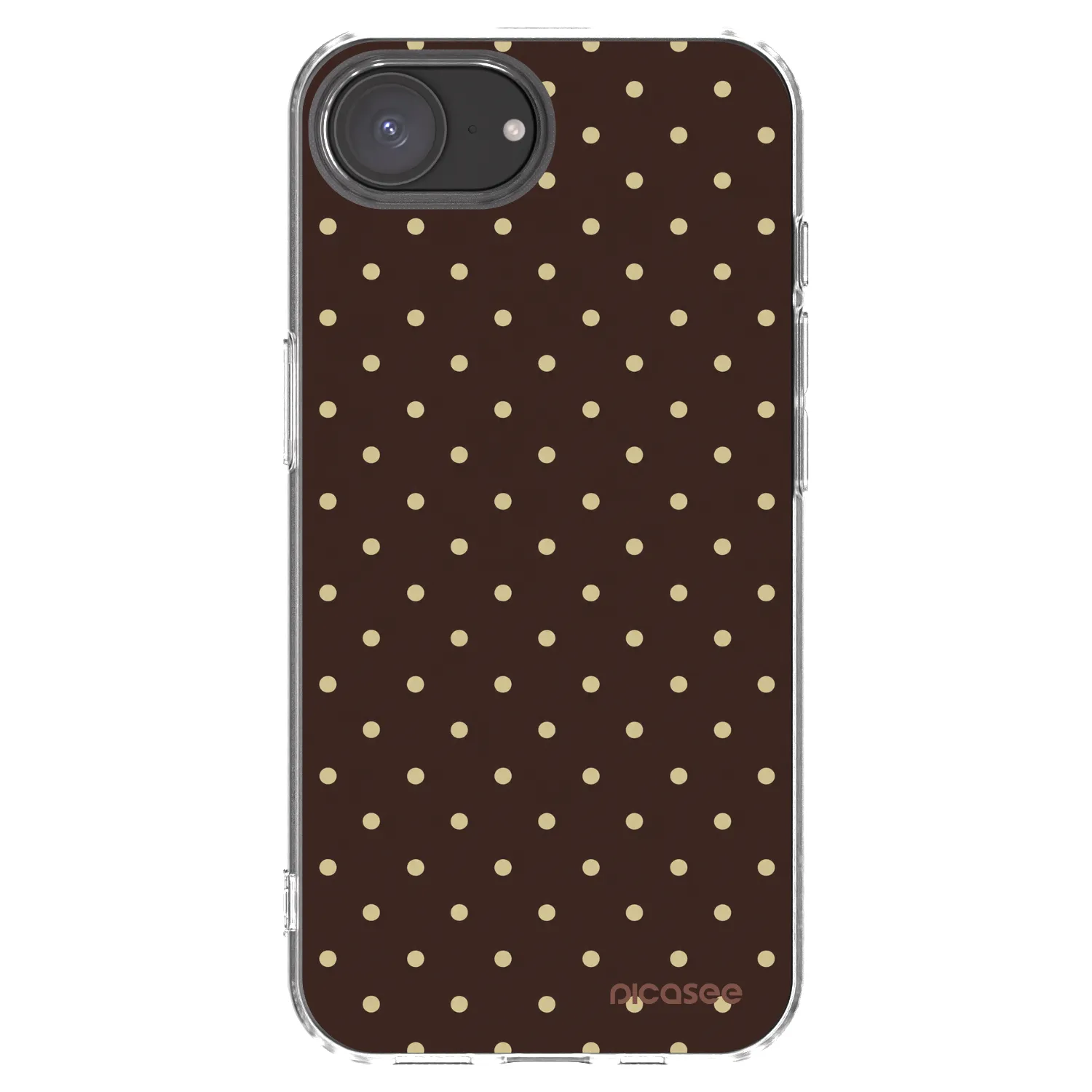 Picasee silikonska prozirna maskica za Apple iPhone 16e - Vanilla Dots & Chocolate