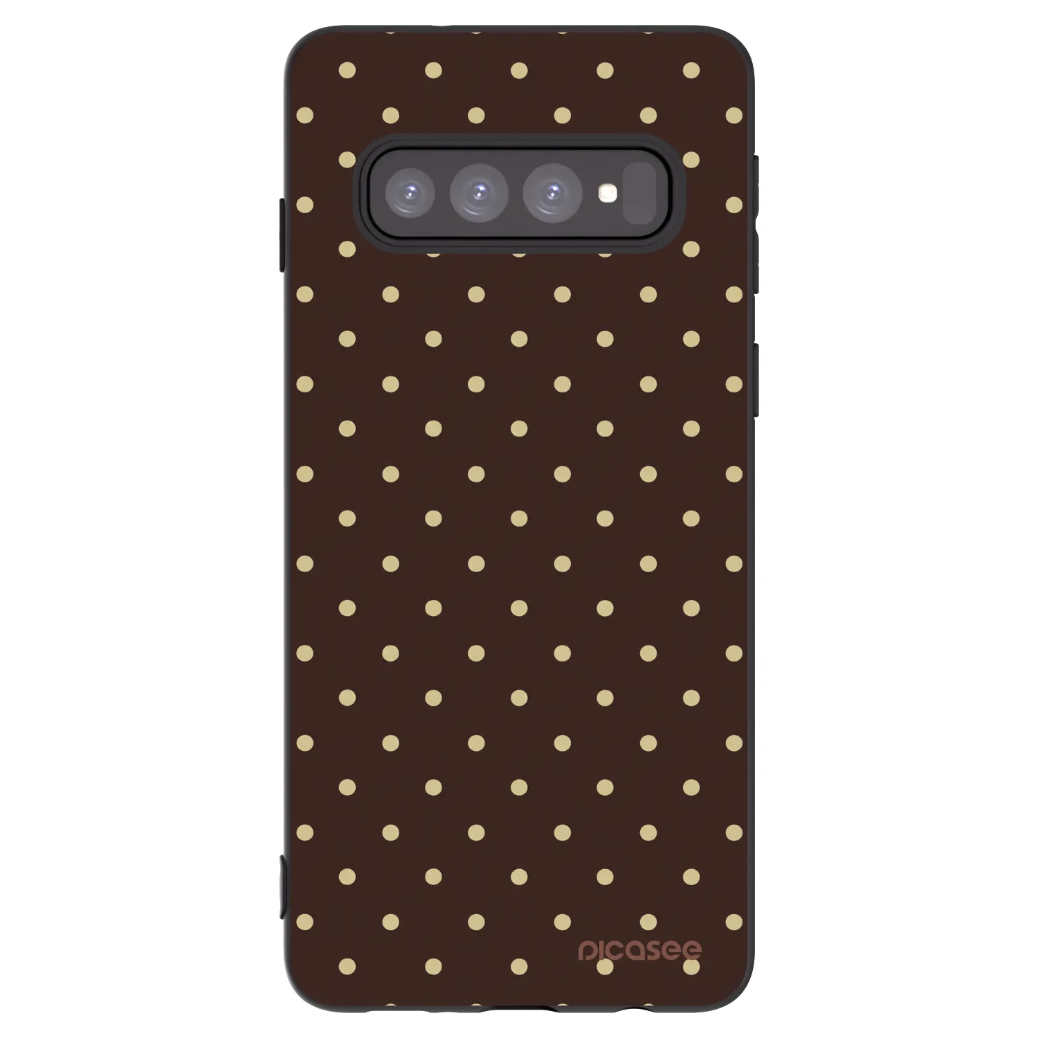 Picasee crna silikonska maskica za Samsung Galaxy S10 G973 - Vanilla Dots & Chocolate
