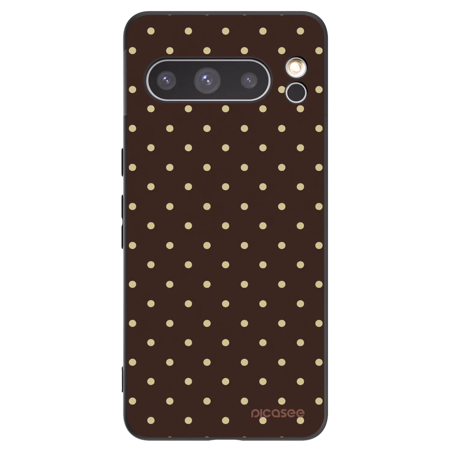 Picasee crna silikonska maskica za Google Pixel 8 Pro - Vanilla Dots & Chocolate