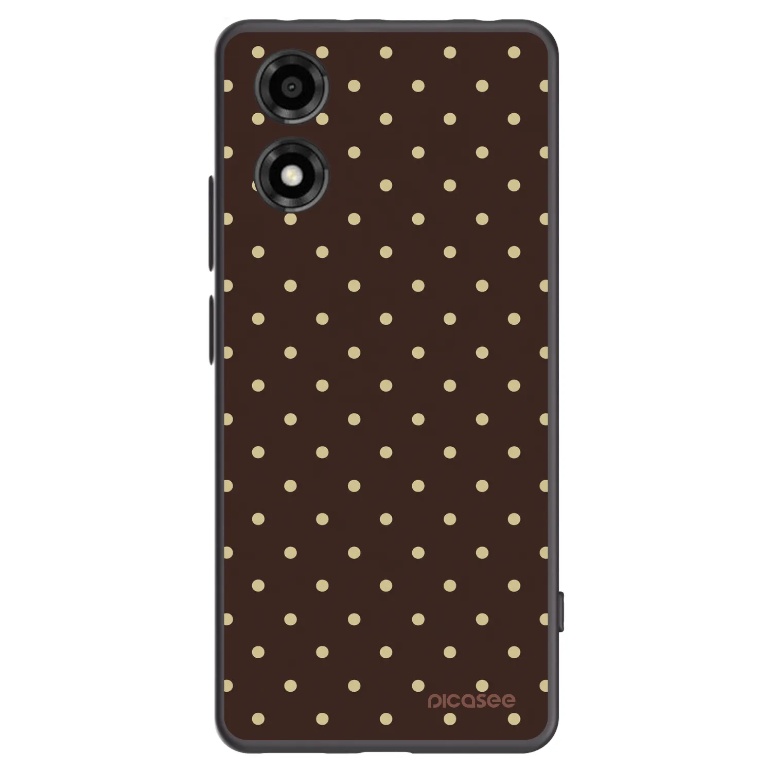 Picasee crna silikonska maskica za Motorola Moto E14 - Vanilla Dots & Chocolate