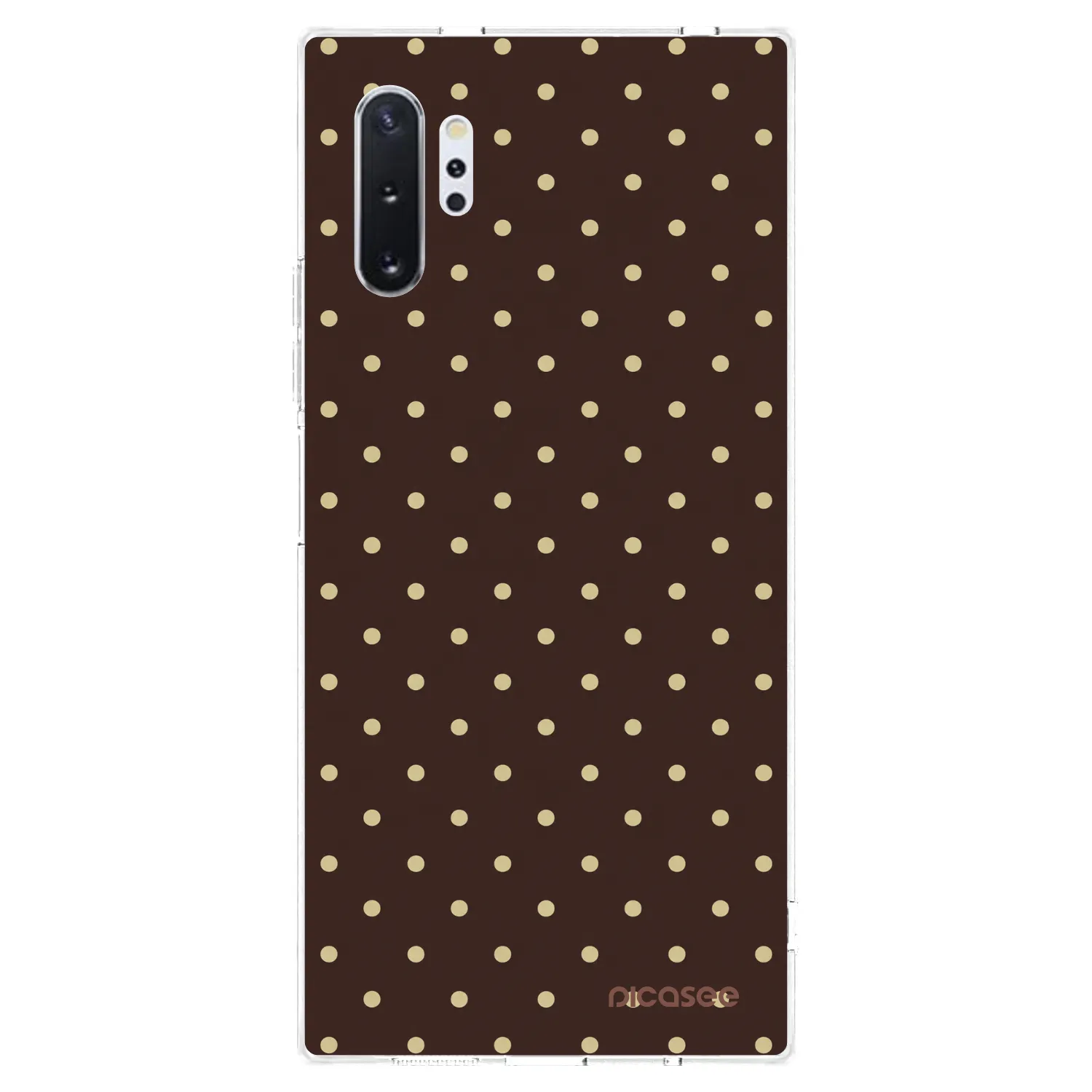 Picasee silikonska prozirna maskica za Samsung Galaxy Note 10+ N975F - Vanilla Dots & Chocolate