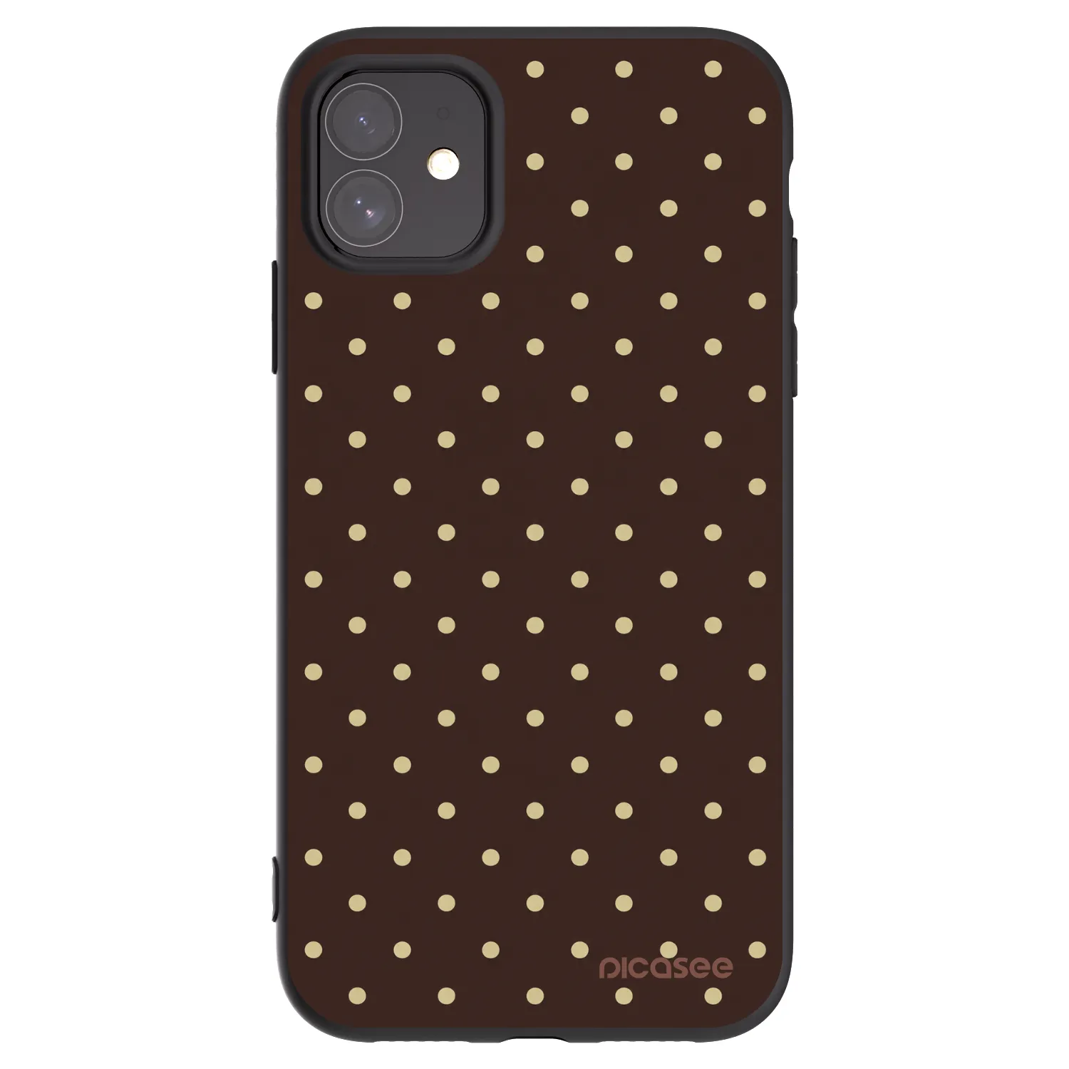 Picasee crna silikonska maskica za Apple iPhone 11 - Vanilla Dots & Chocolate