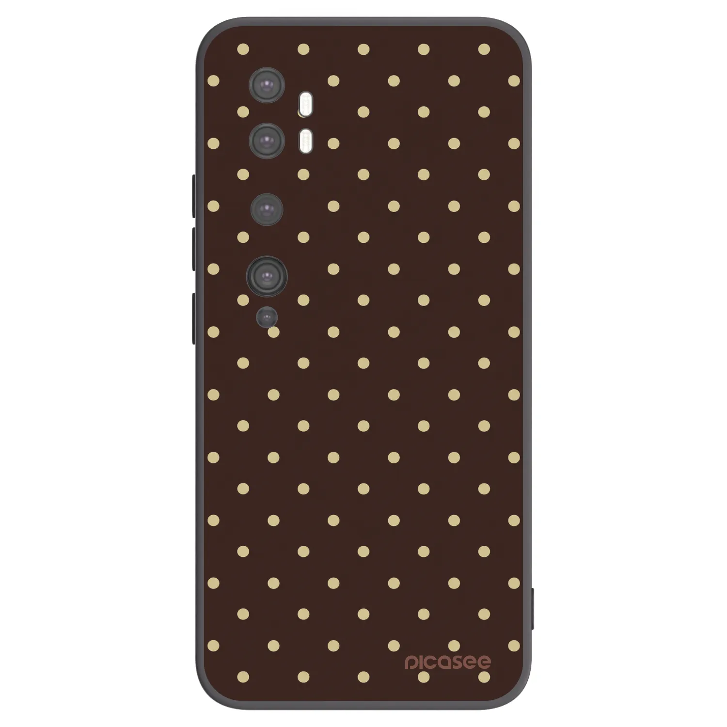 Picasee crna silikonska maskica za Xiaomi Mi Note 10 (Pro) - Vanilla Dots & Chocolate