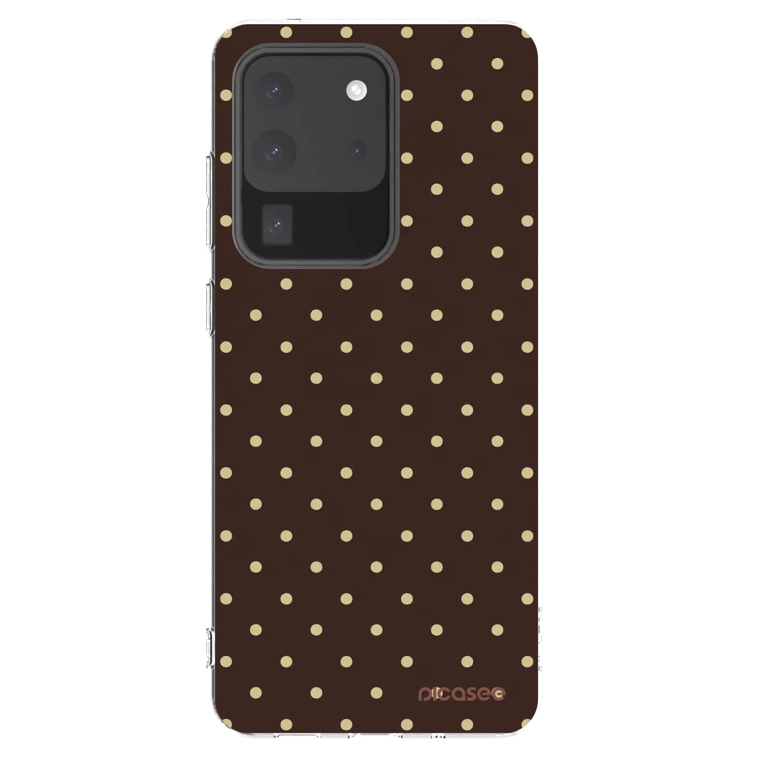 Picasee silikonska prozirna maskica za Samsung Galaxy S20 Ultra 5G G988F - Vanilla Dots & Chocolate