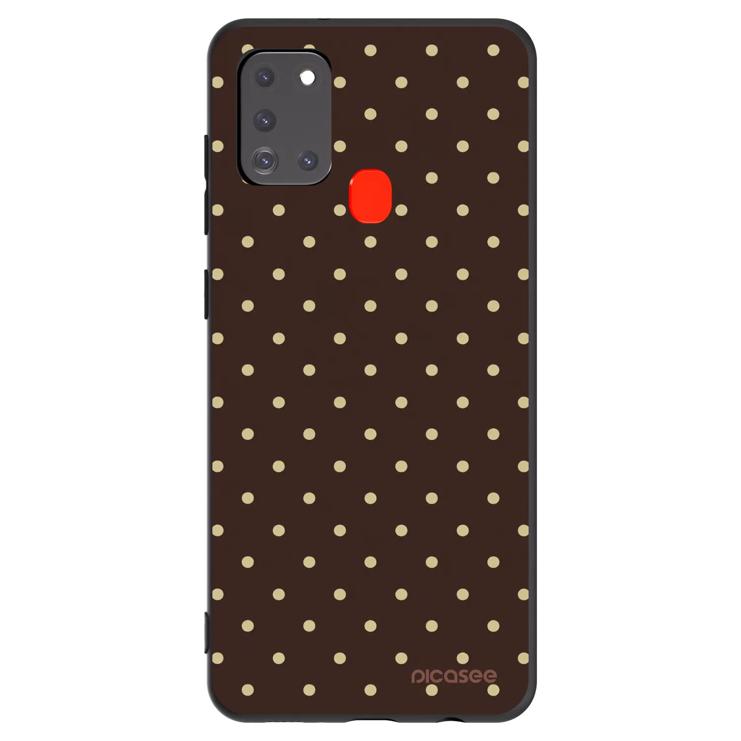 Picasee crna silikonska maskica za Samsung Galaxy A21s - Vanilla Dots & Chocolate